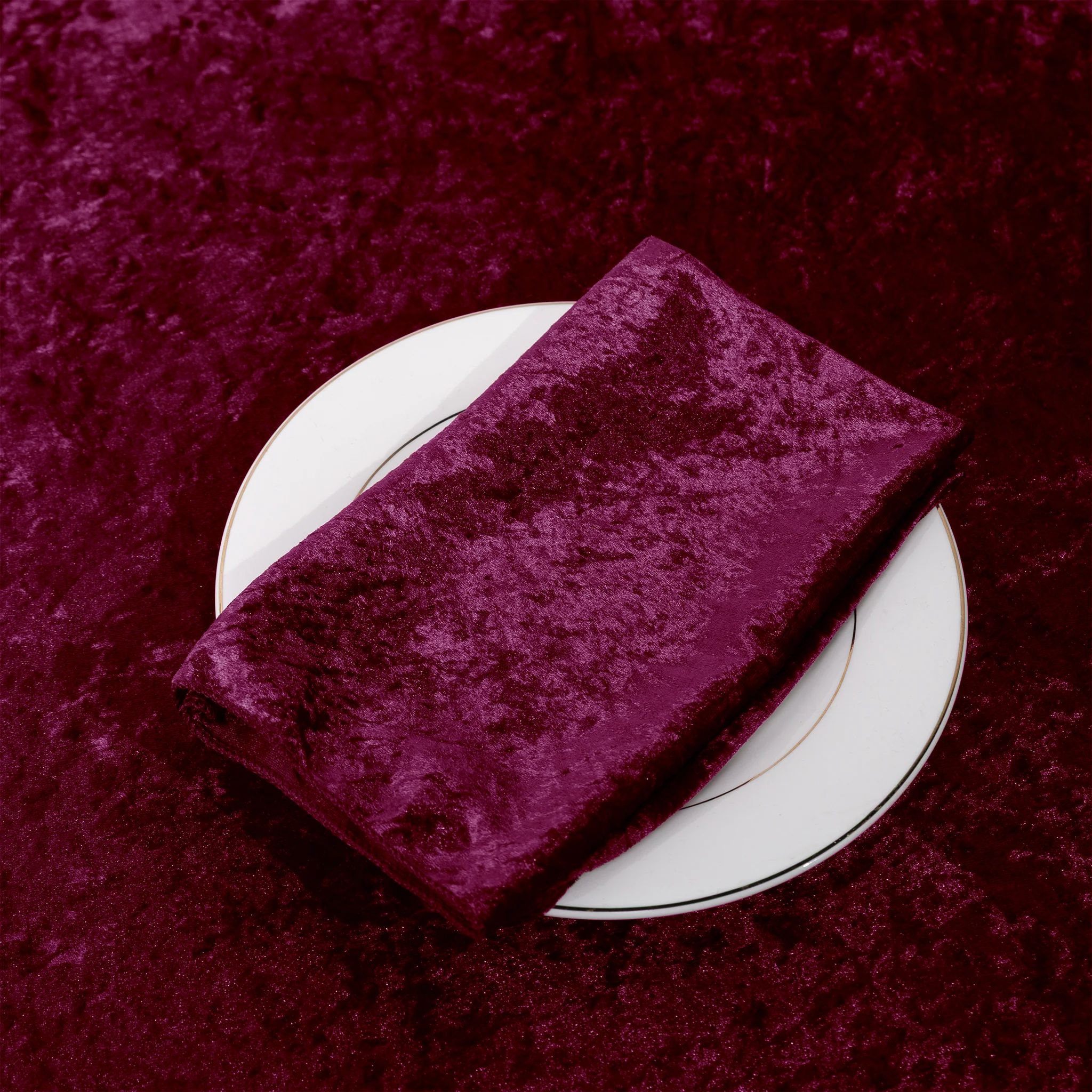 Velvet 20"x20" Linen Napkin - Cabernet - Image 3