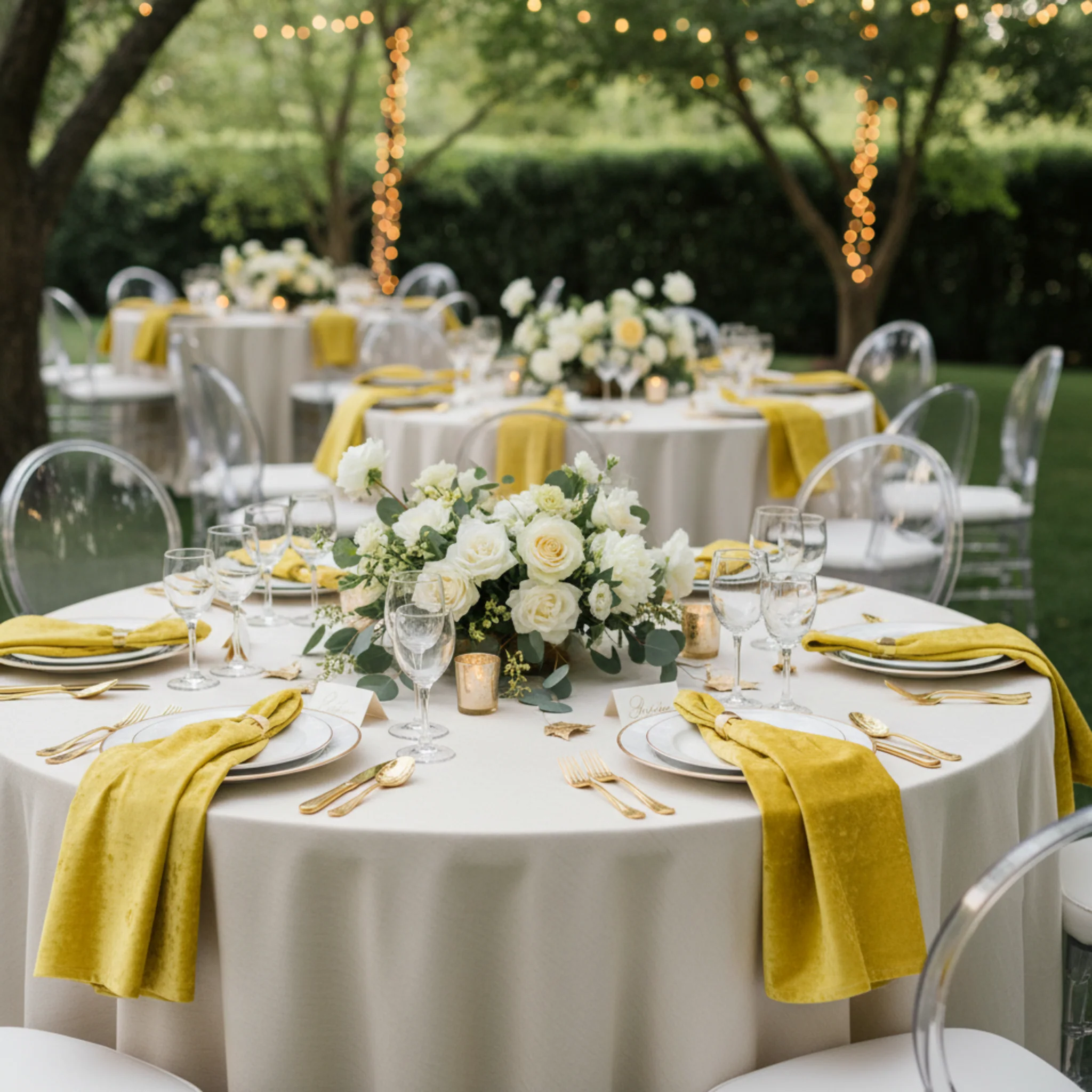 Velvet 20"x20" Linen Napkin - Canary Yellow - Image 3