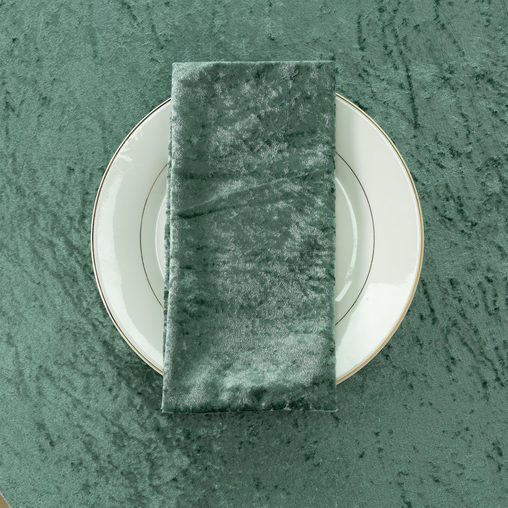 Velvet 20"x20" Linen Napkin - Eucalyptus - Image 4