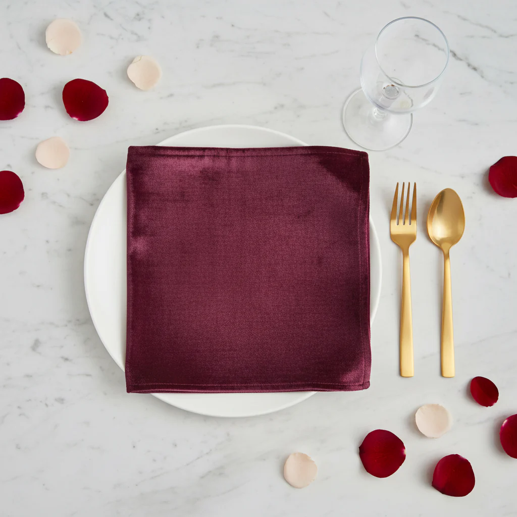 Velvet 20"x20" Linen Napkin - Mulberry - Image 3