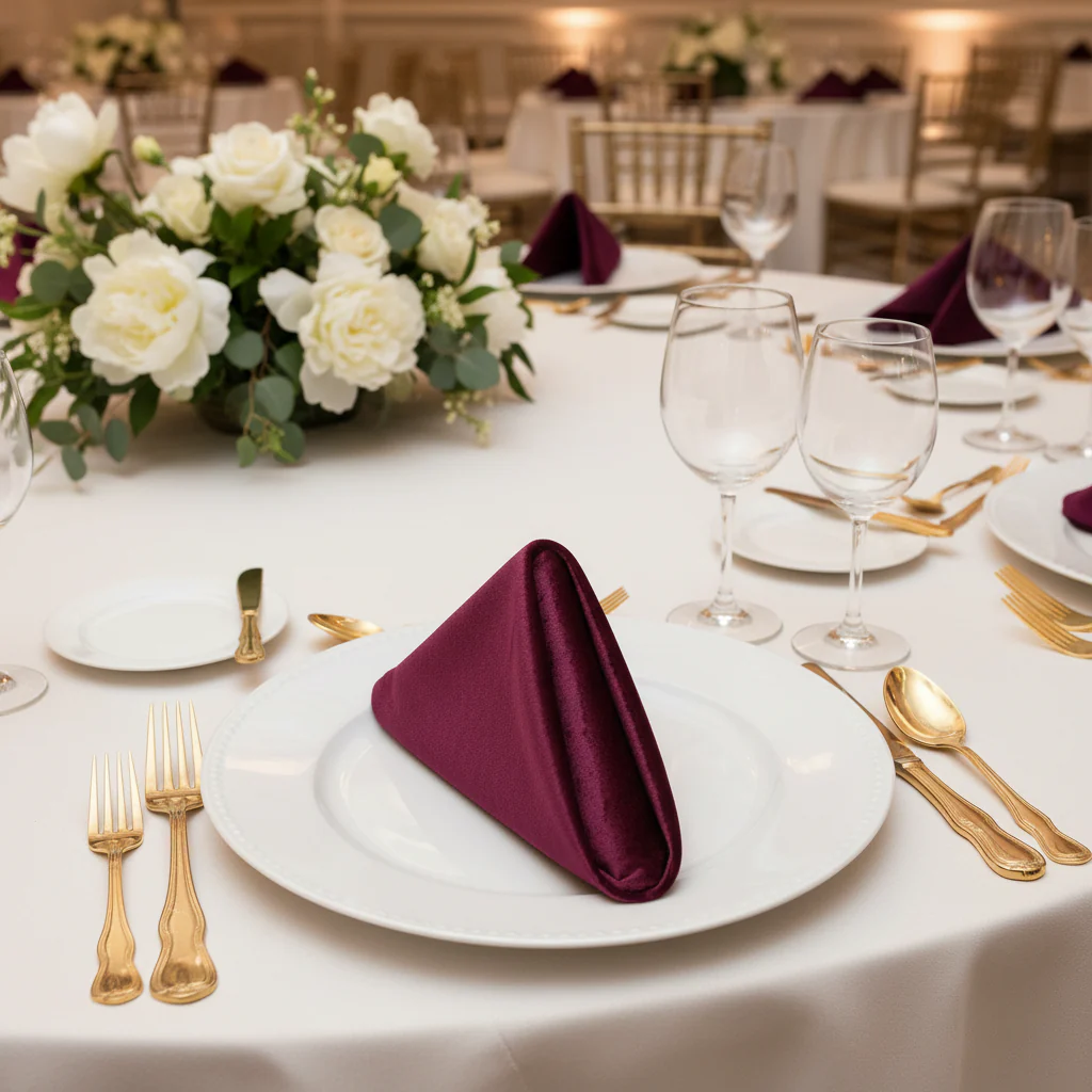 Velvet 20"x20" Linen Napkin - Mulberry - Image 4