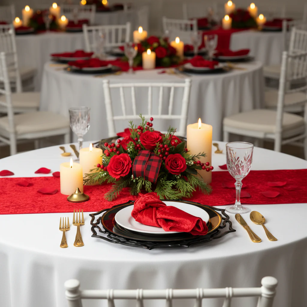 Velvet 20"x20" Linen Napkin - Red - Image 2