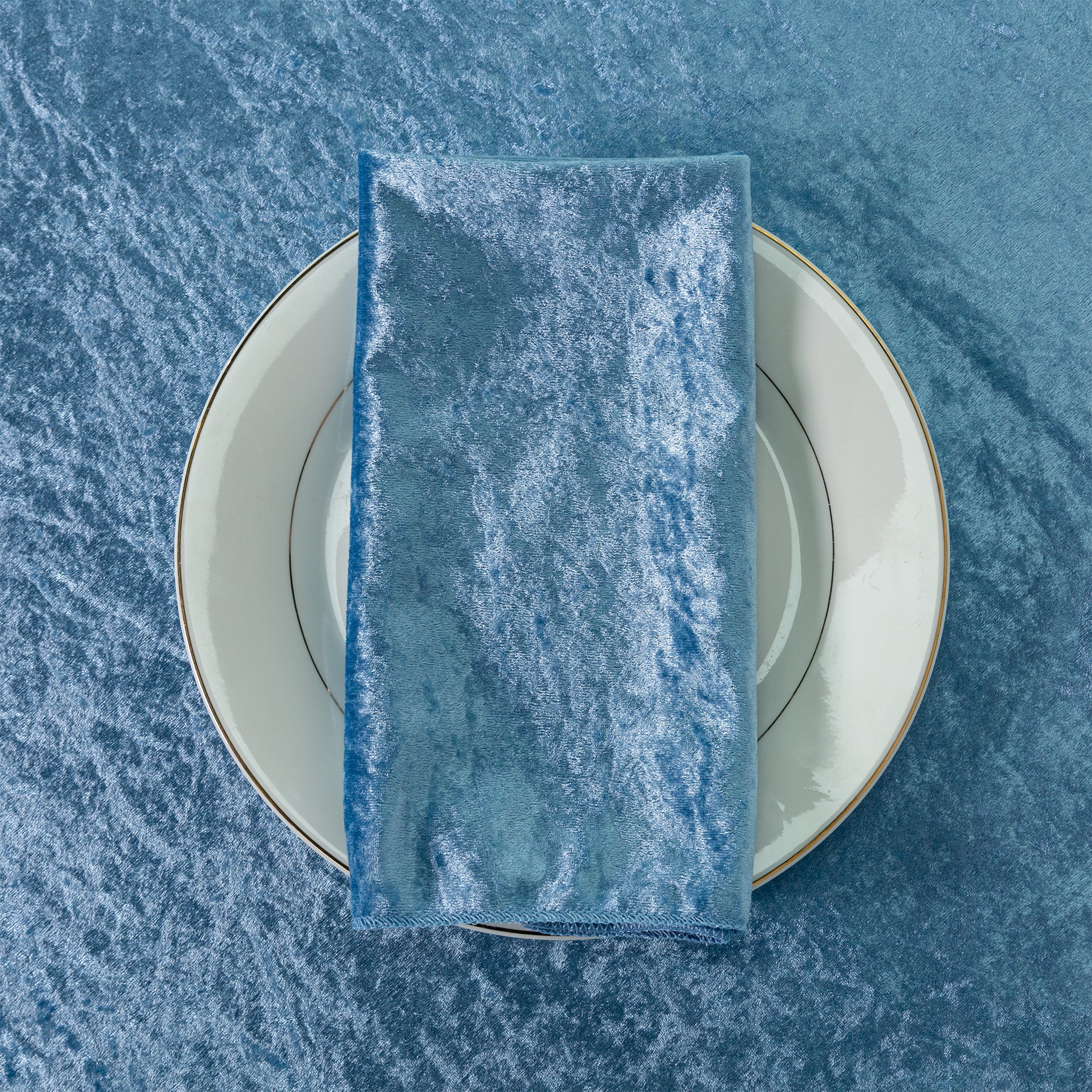 Velvet 20"x20" Linen Napkin - Steele Blue - Image 2