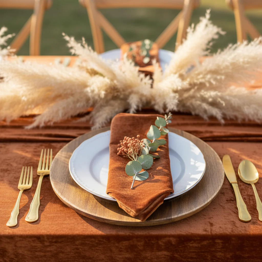 Velvet 20"x20" Linen Napkin - Terracotta - Image 2