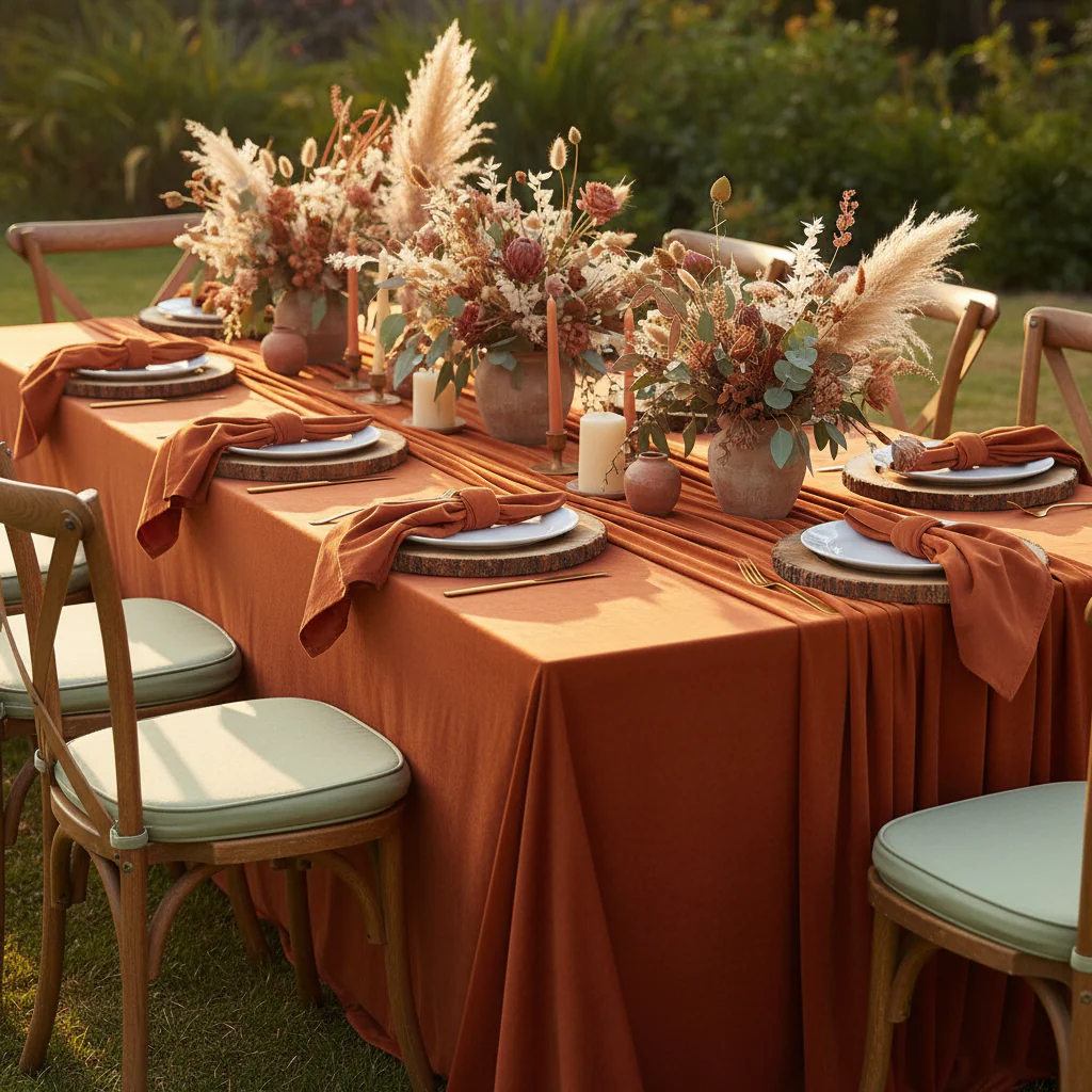 Velvet 20"x20" Linen Napkin - Terracotta - Image 3