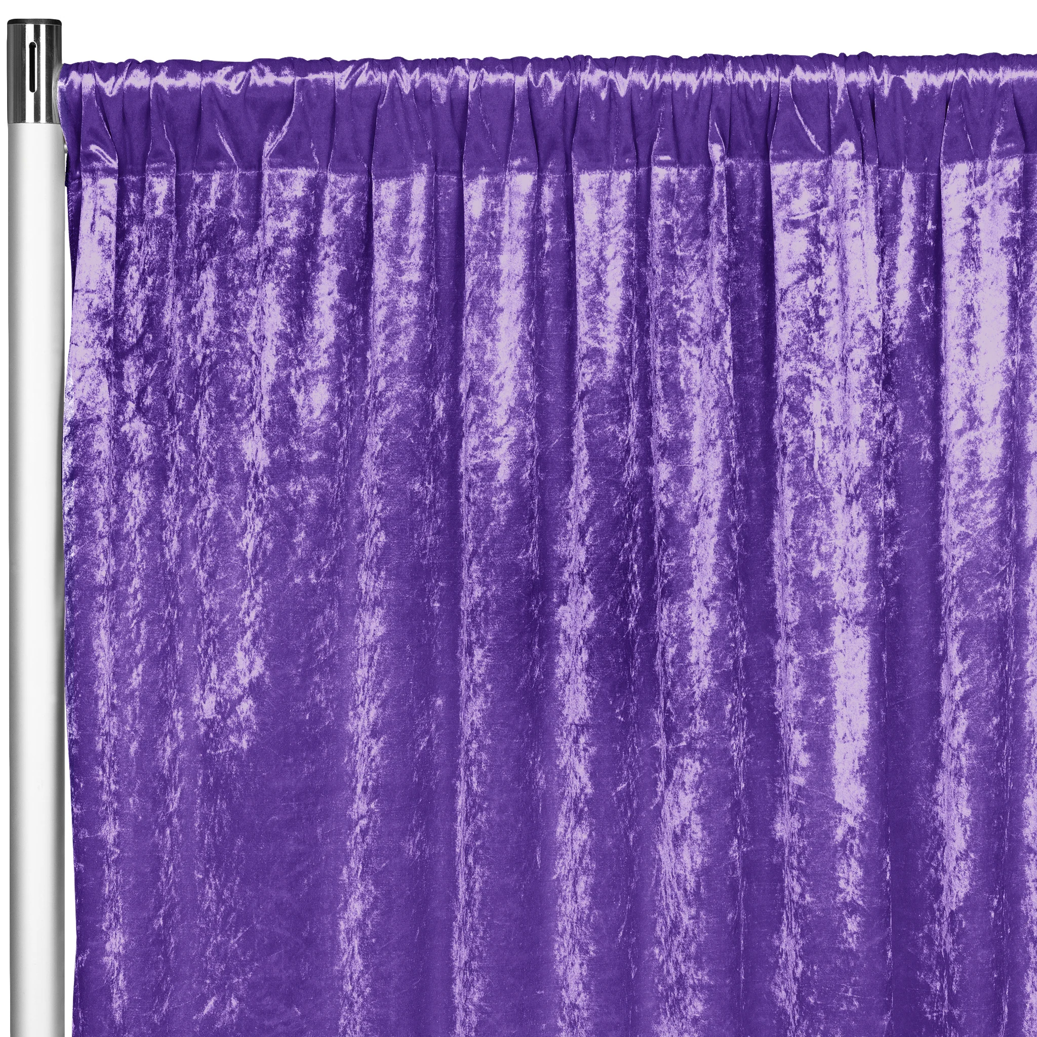 Velvet 8ft H x 52" W Drape/Backdrop Curtain Panel - Purple