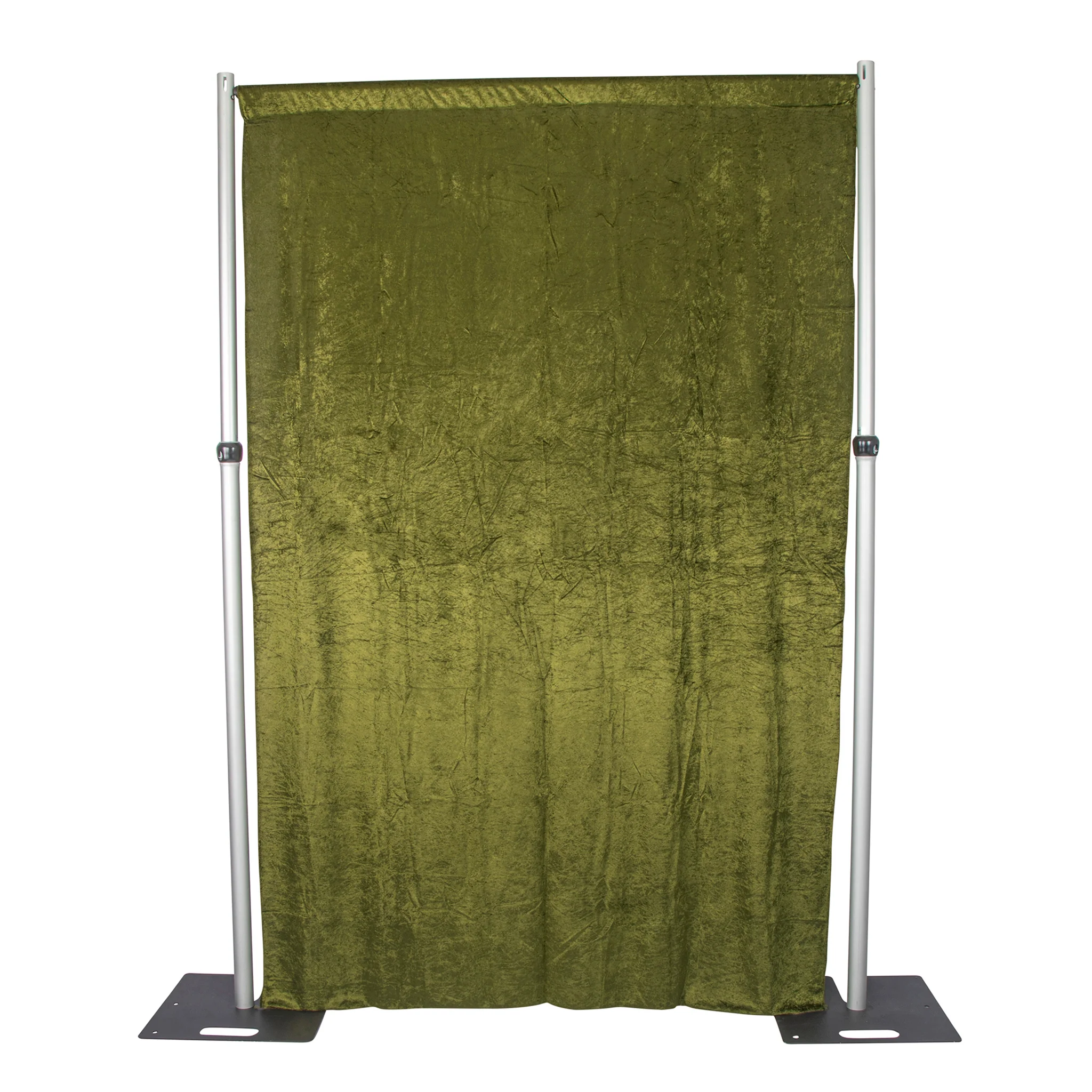 Velvet 8ft H x 52" W Drape/Backdrop Curtain Panel - Olive Green - Image 4