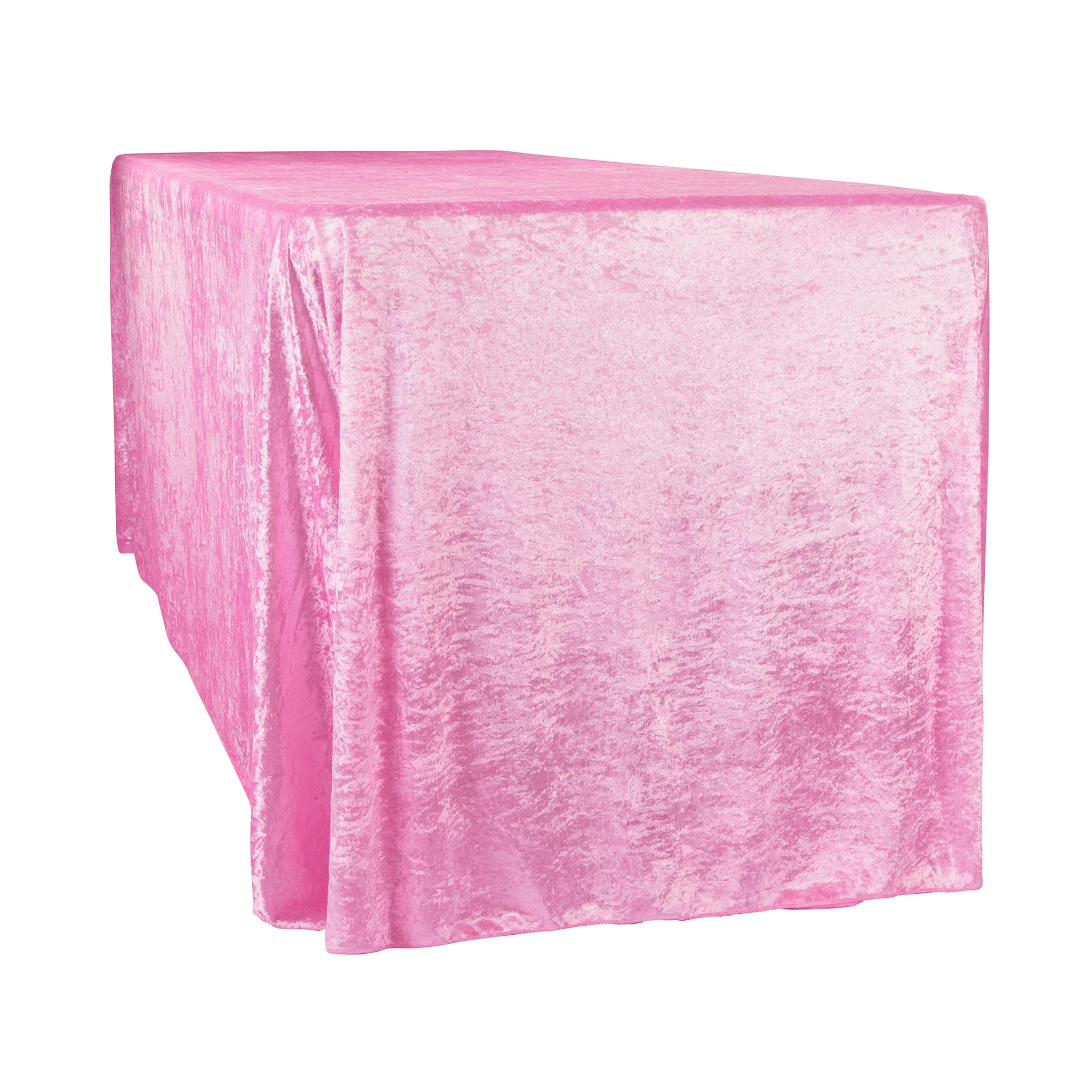 Velvet 90"x132" Rectangular Tablecloth - Pink - Image 10