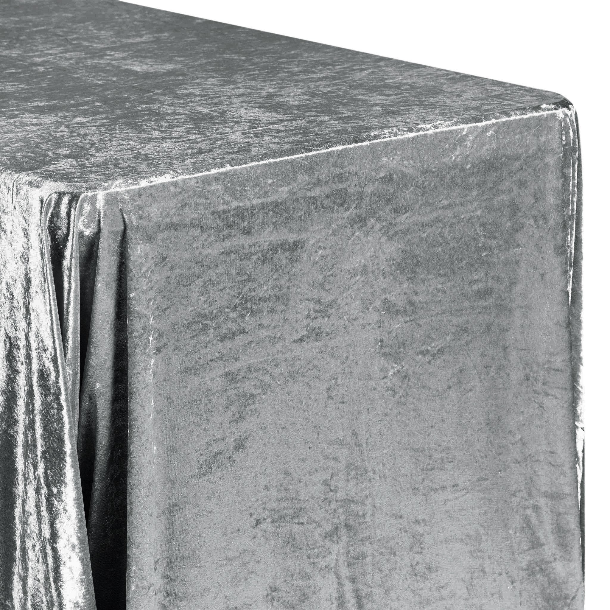 Velvet 90"x132" Rectangular Tablecloth - Charcoal - Image 4