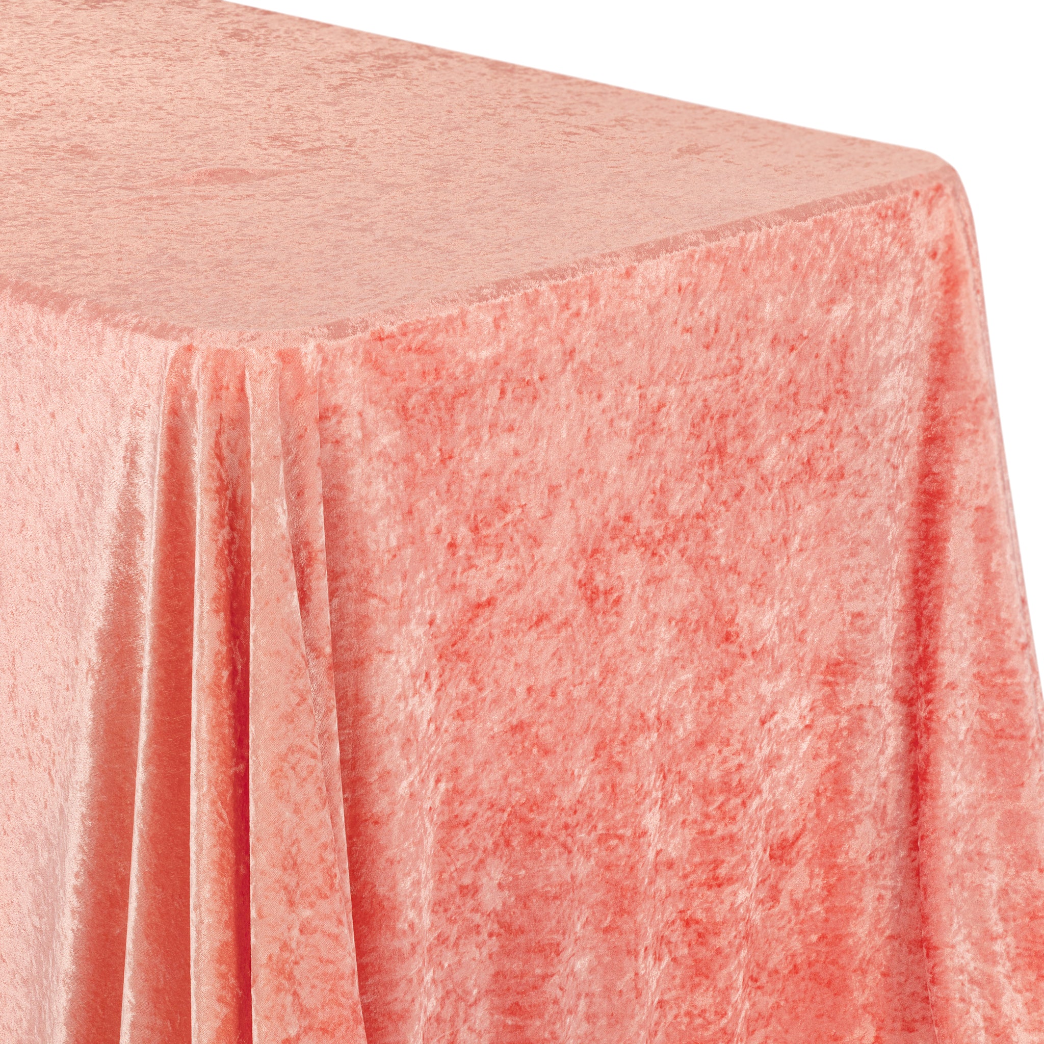 Velvet 90"x132" Rectangular Tablecloth - Coral - Image 2
