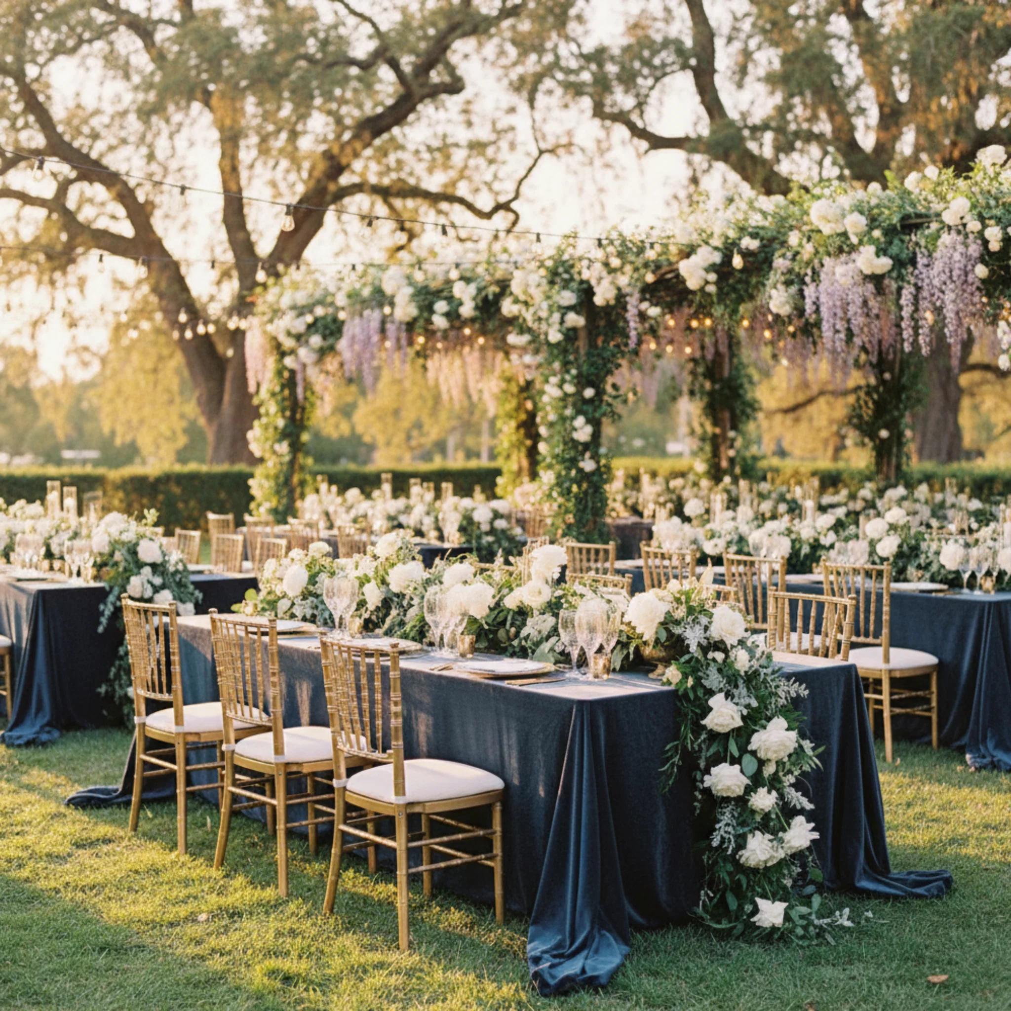 Velvet 90"x132" Rectangular Tablecloth - Dark Slate Blue - Image 4
