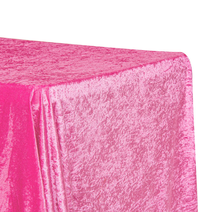 Velvet 90"x132" Rectangular Tablecloth - Fuchsia - Image 3