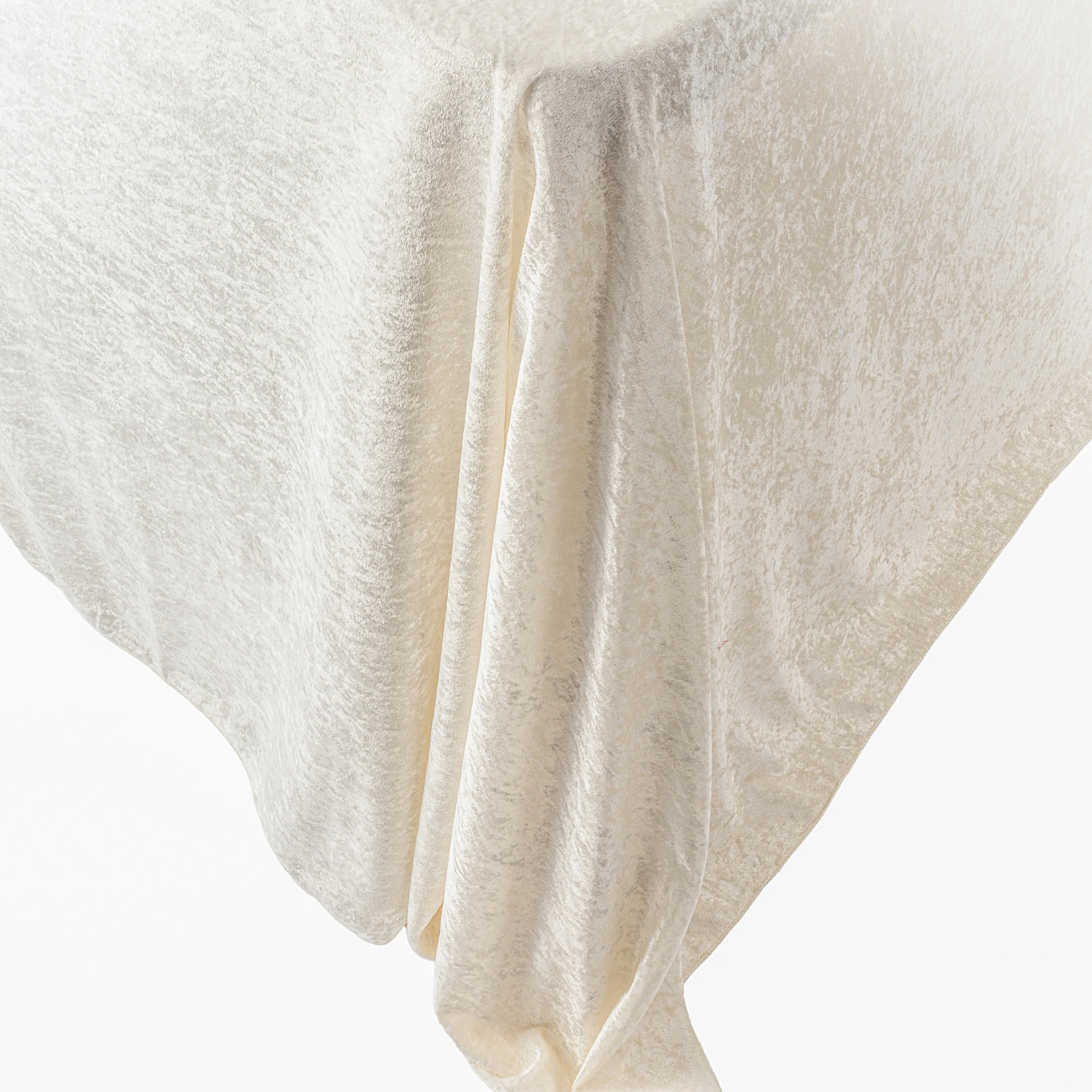 Velvet 90"x132" Rectangular Tablecloth - Ivory - Image 5