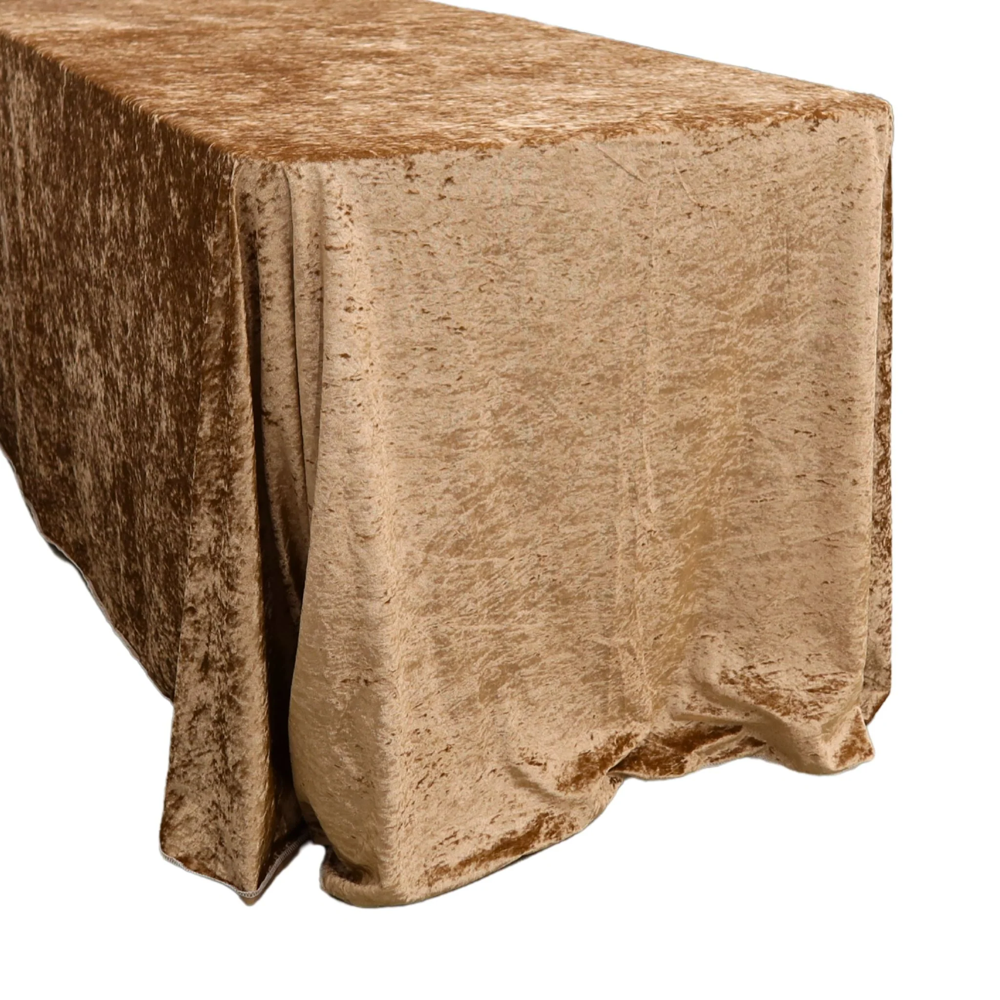 Velvet 90"x132" Rectangular Tablecloth - Mocha Brown - Image 2