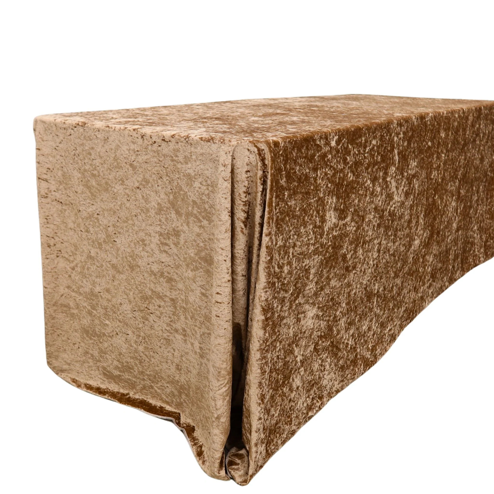 Velvet 90"x132" Rectangular Tablecloth - Mocha Brown - Image 3