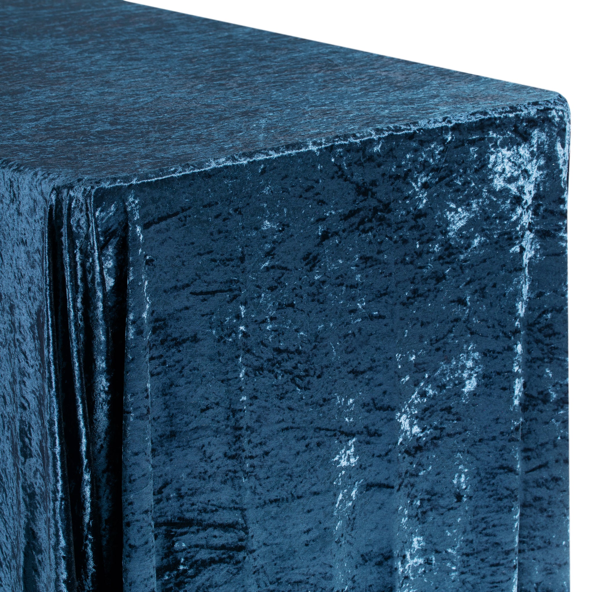 Velvet 90"x132" Rectangular Tablecloth - Navy Blue - Image 5