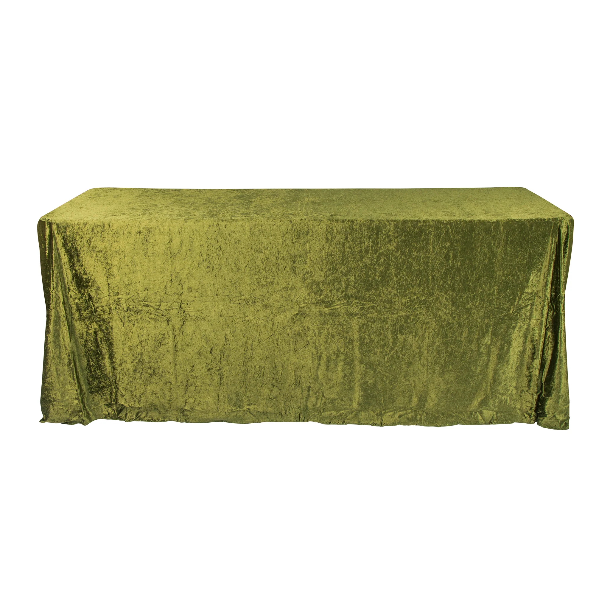 Velvet 90"x132" Rectangular Tablecloth - Olive Green