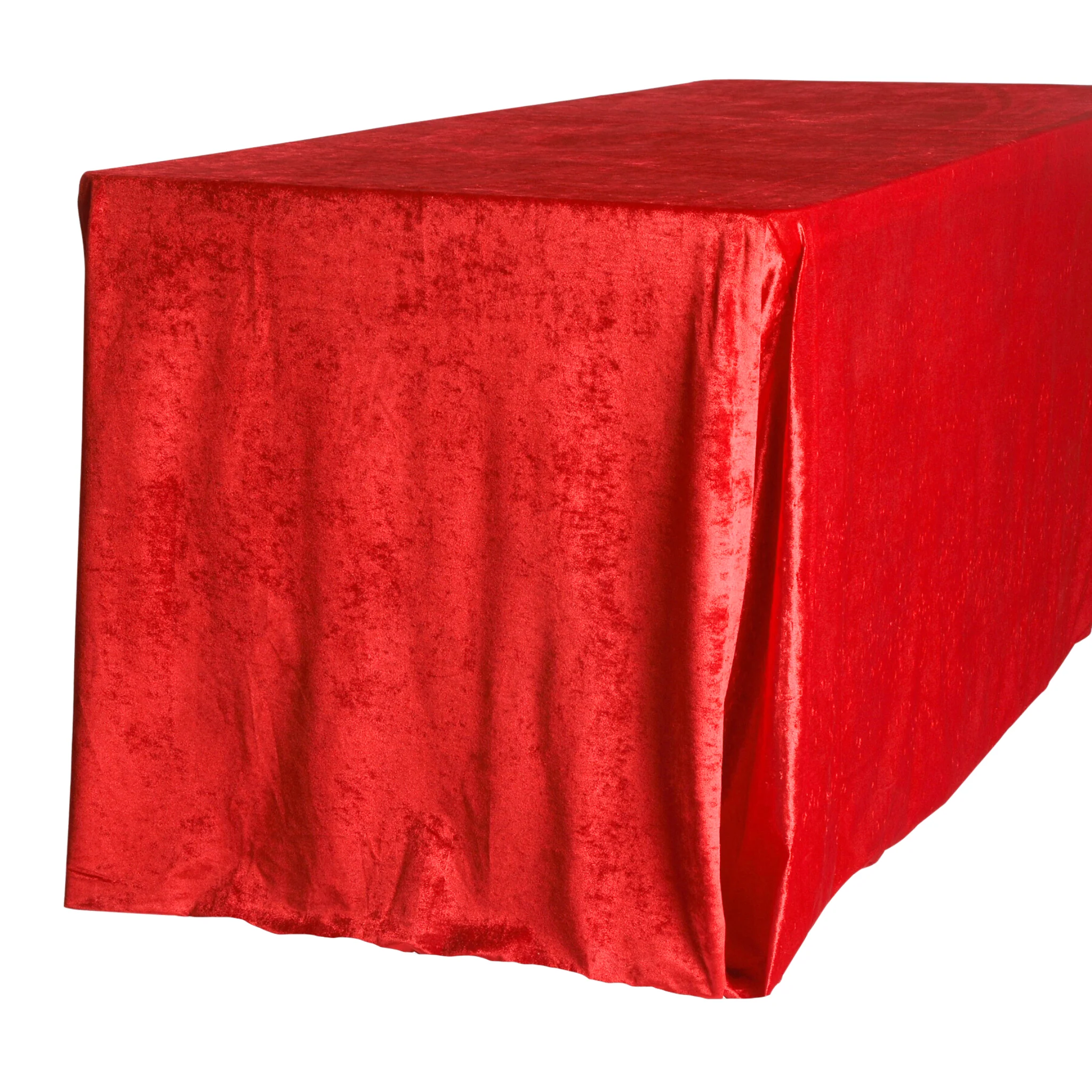 Velvet 90"x132" Rectangular Tablecloth - Red - Image 6