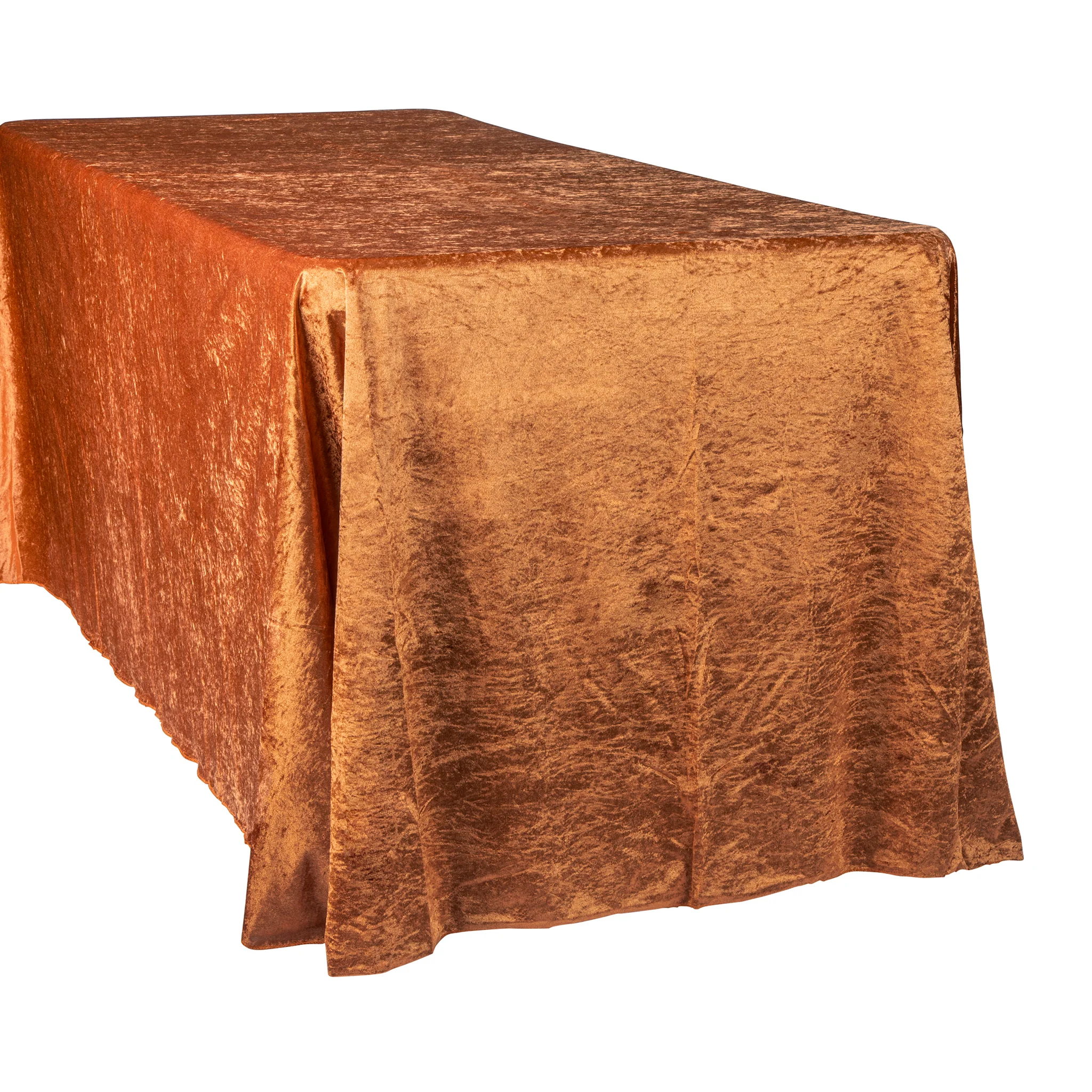 Velvet 90"x132" Rectangular Tablecloth - Terracotta - Image 6