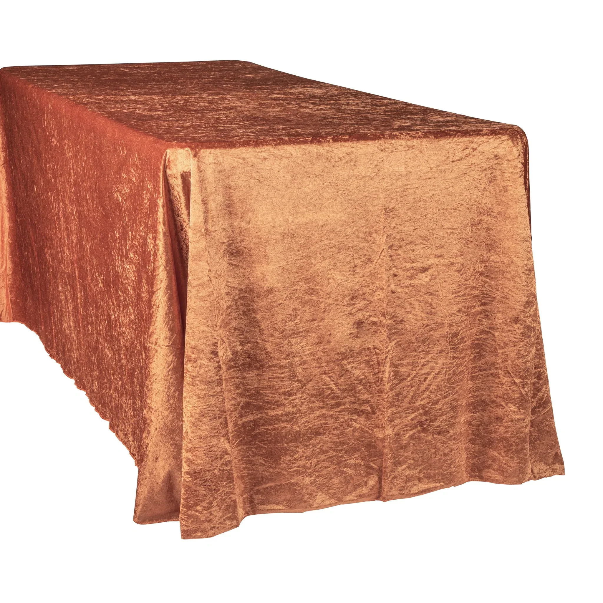 Velvet 90"x132" Rectangular Tablecloth - Terracotta - Image 7