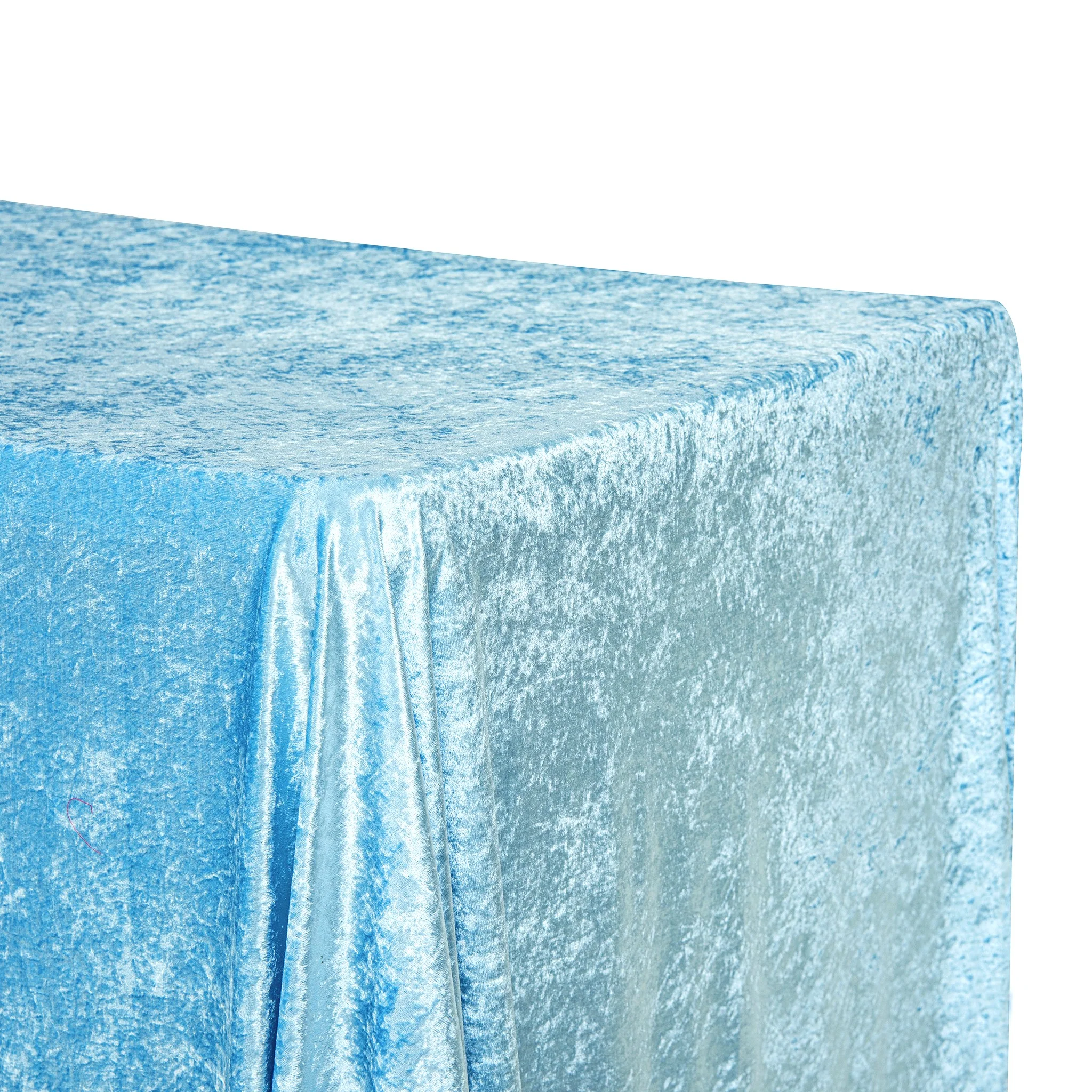 Velvet 90"x132" Rectangular Tablecloth - Baby Blue - Image 3