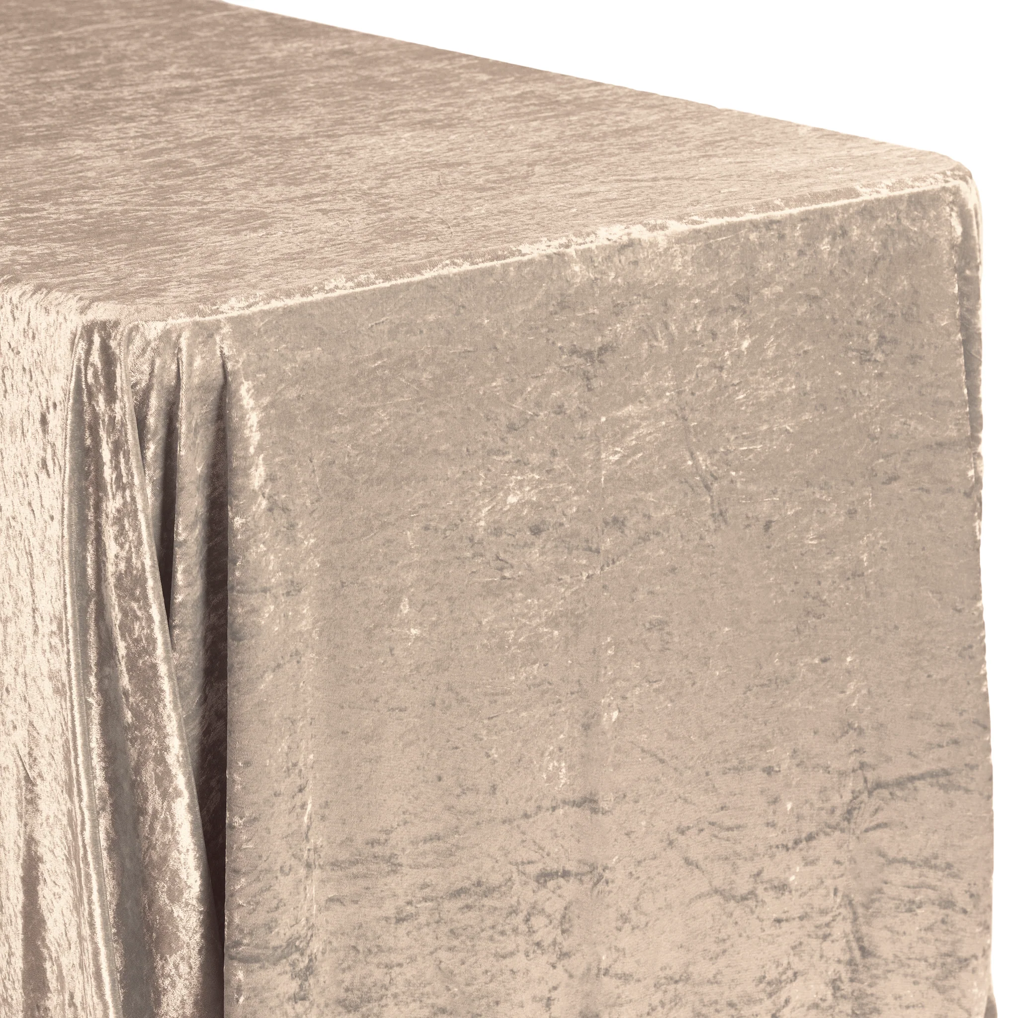 Velvet 90"x132" Rectangular Tablecloth - Beige - Image 3