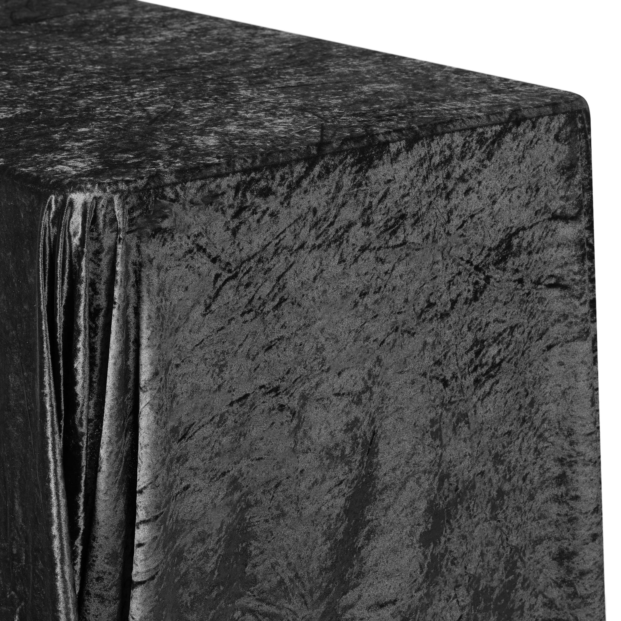 Velvet 90"x156" Rectangular Tablecloth - Black - Image 4