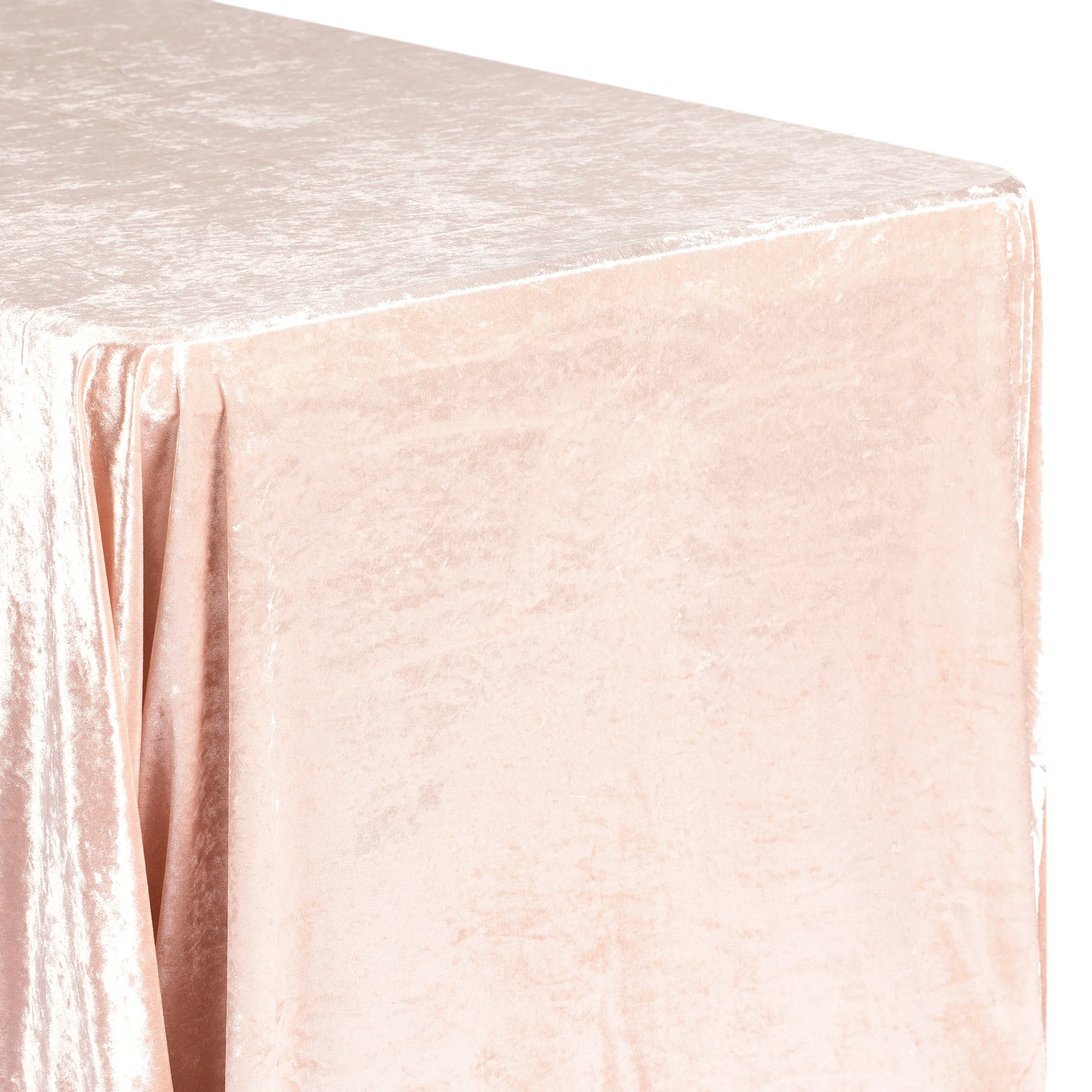 Velvet 90"x156" Rectangular Tablecloth - Blush/Rose Gold - Image 2