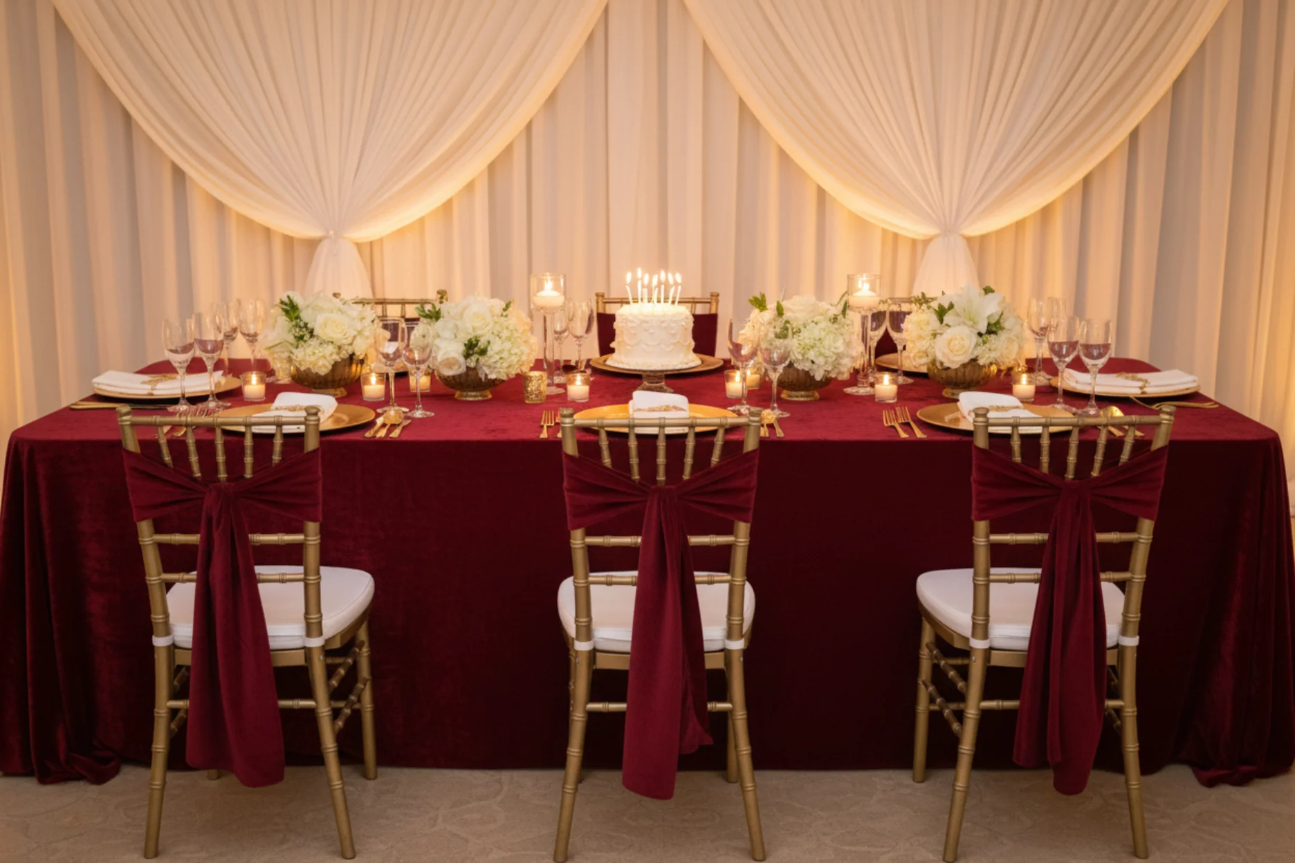 Velvet 90"x156" Rectangular Tablecloth - Cabernet - Image 4
