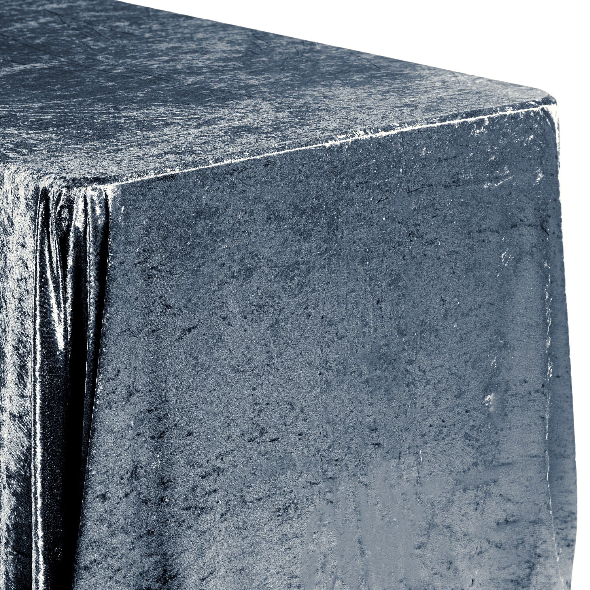 Velvet 90"x156" Rectangular Tablecloth - Dark Slate Blue - Image 2