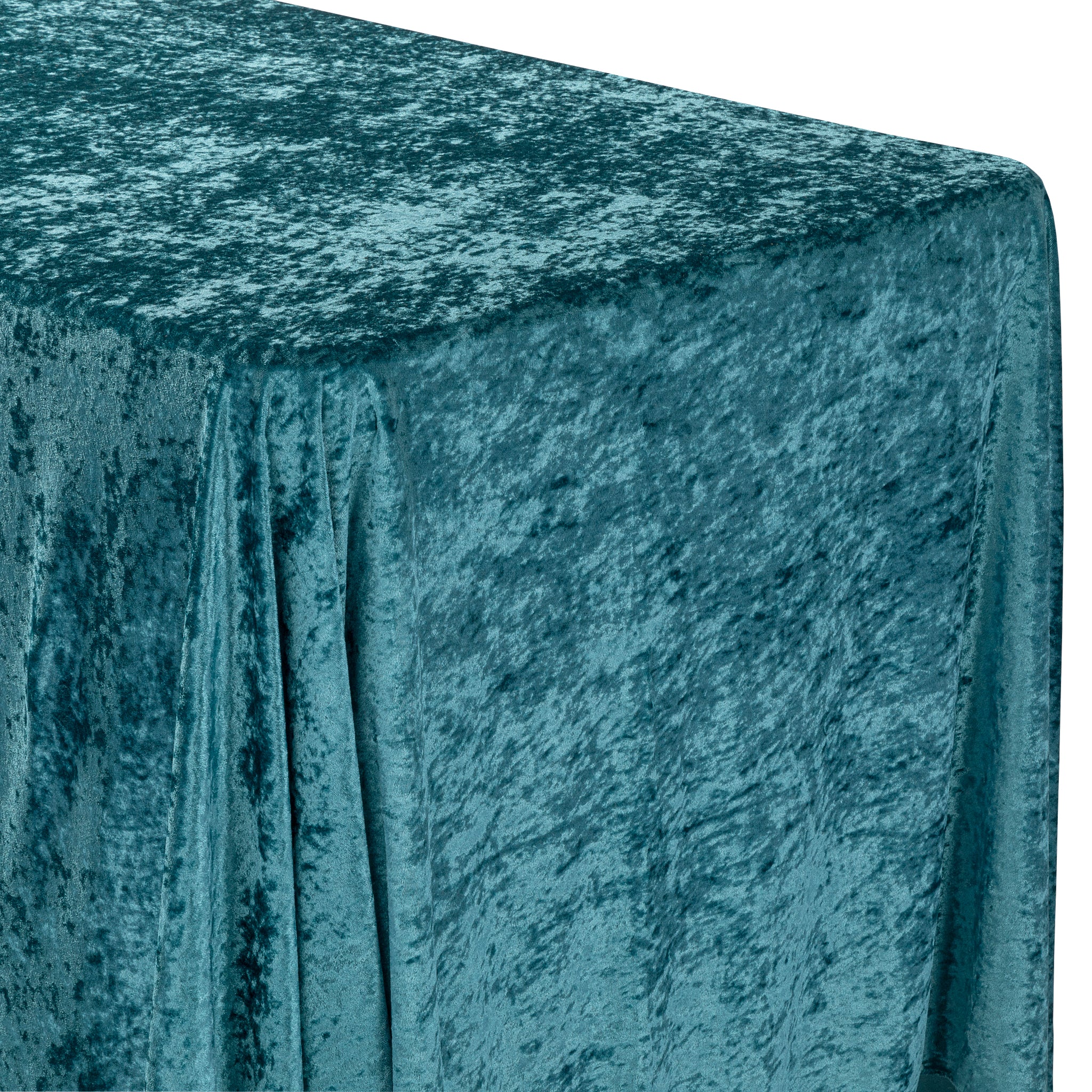 Velvet 90"x156" Rectangular Tablecloth - Dark Turquoise - Image 2