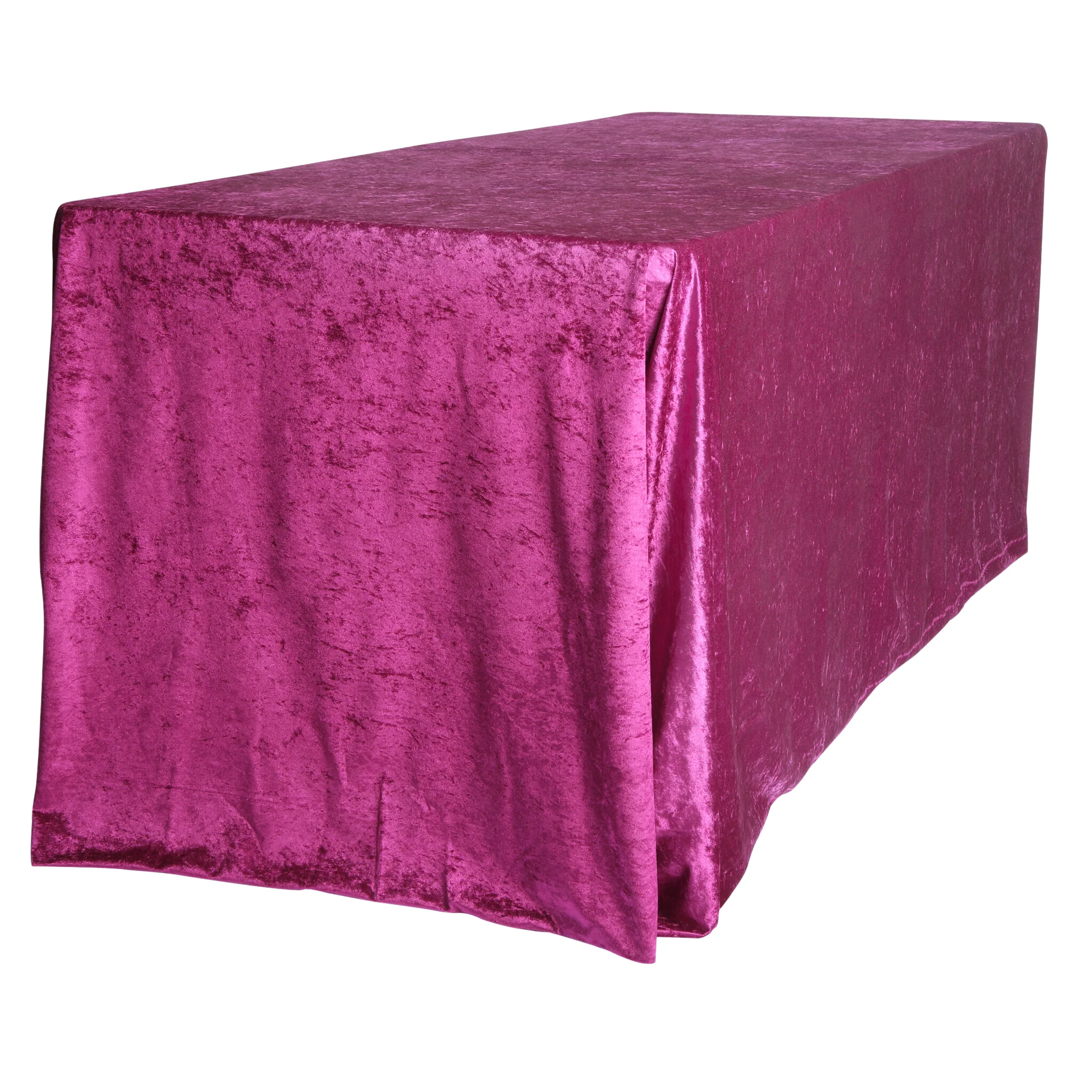 Velvet 90"x156" Rectangular Tablecloth - Magenta - Image 4