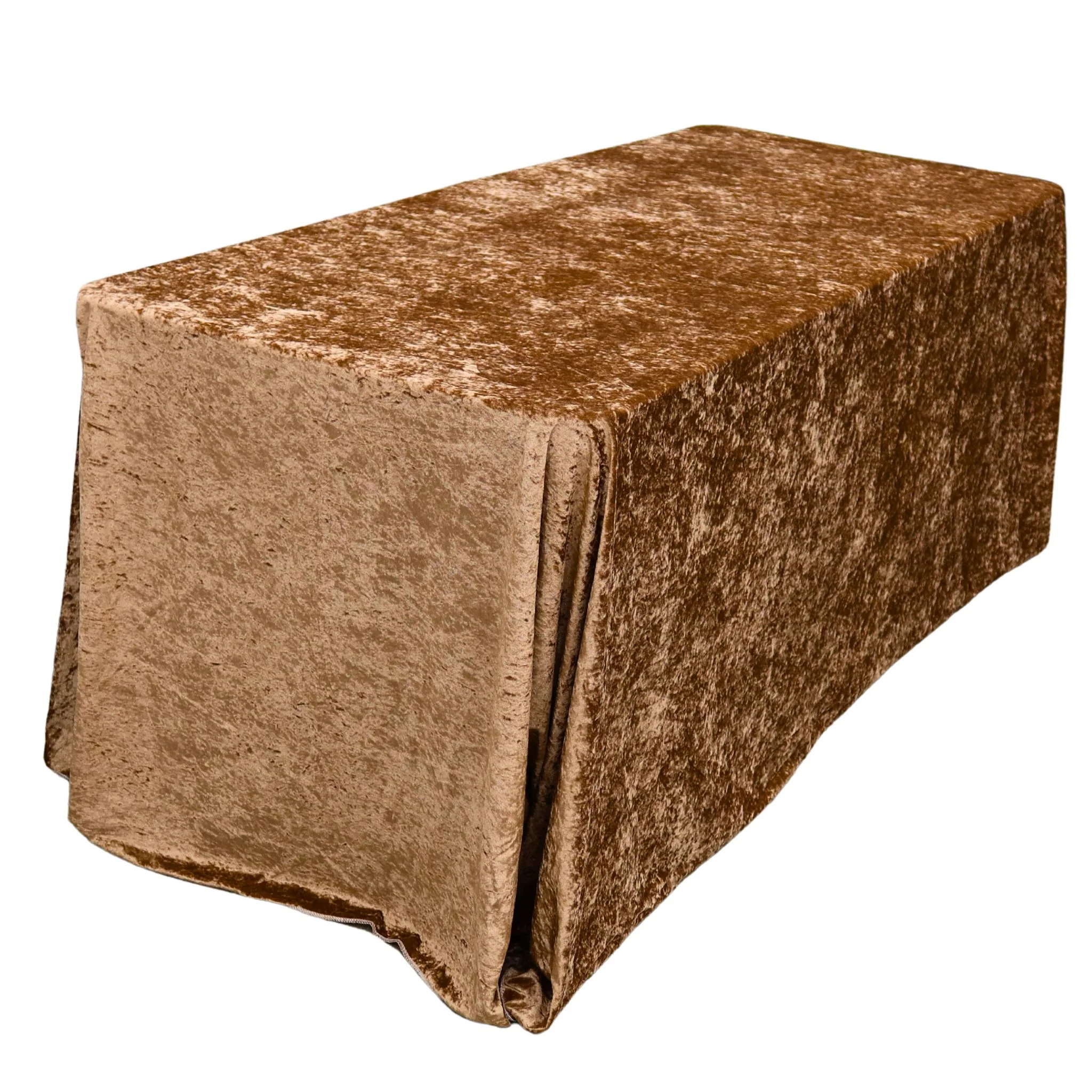 Velvet 90"x156" Rectangular Tablecloth - Mocha Brown - Image 5