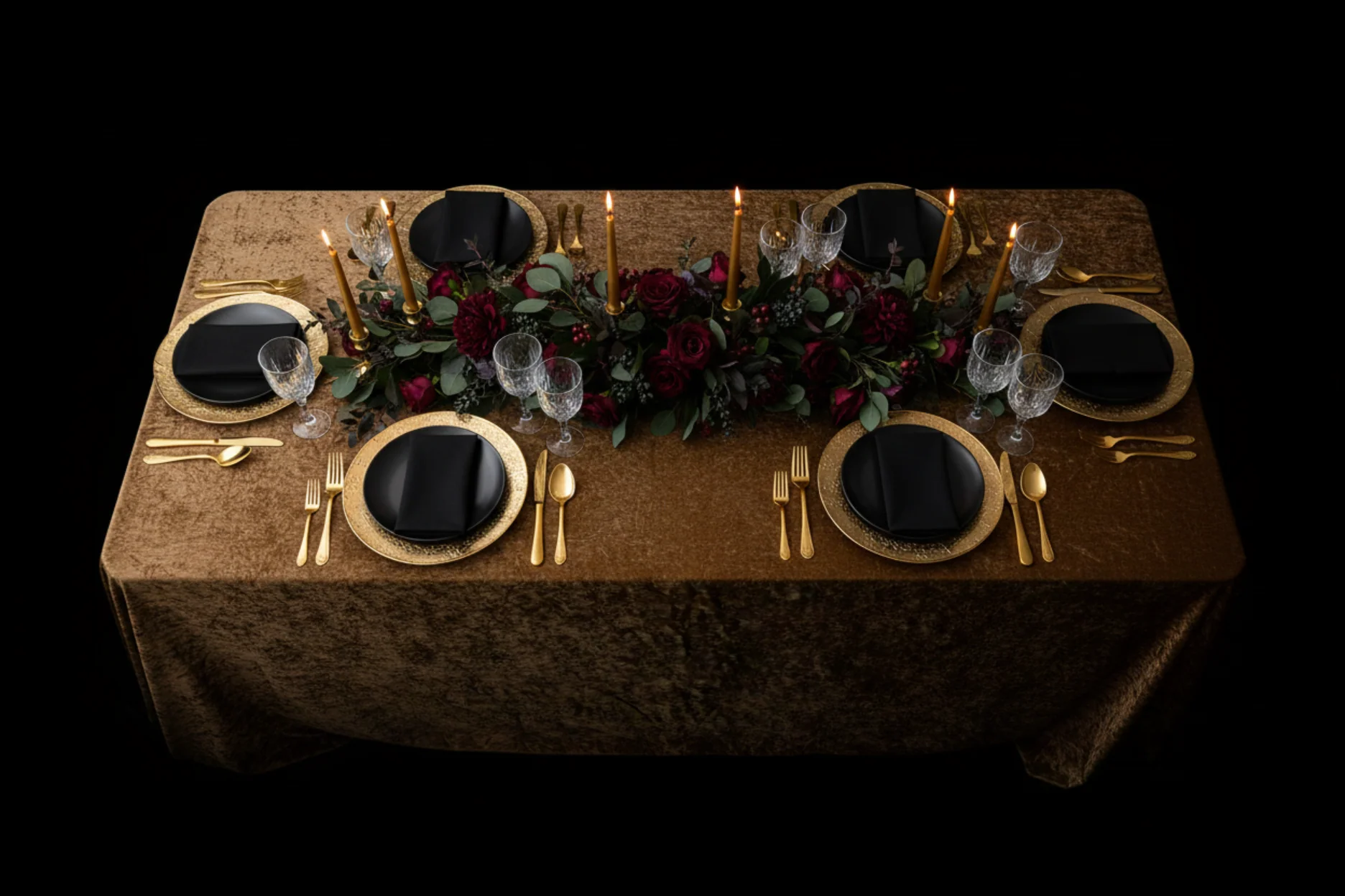 Velvet 90"x156" Rectangular Tablecloth - Mocha Brown - Image 8