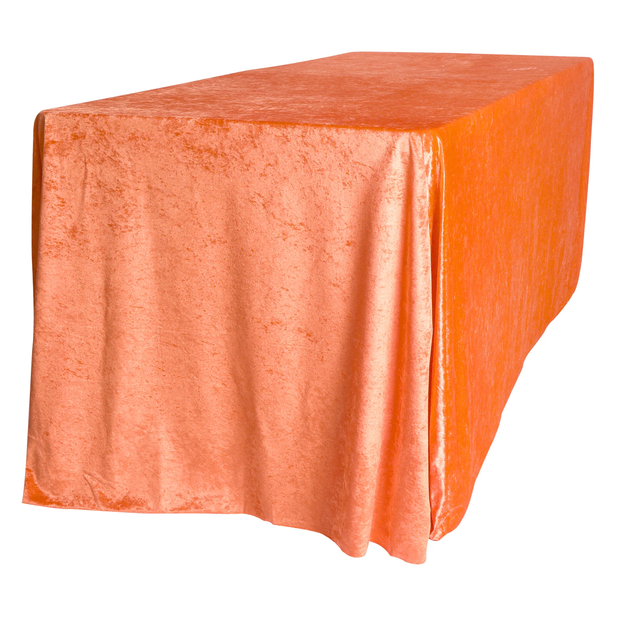 Velvet 90"x156" Rectangular Tablecloth - Orange - Image 2