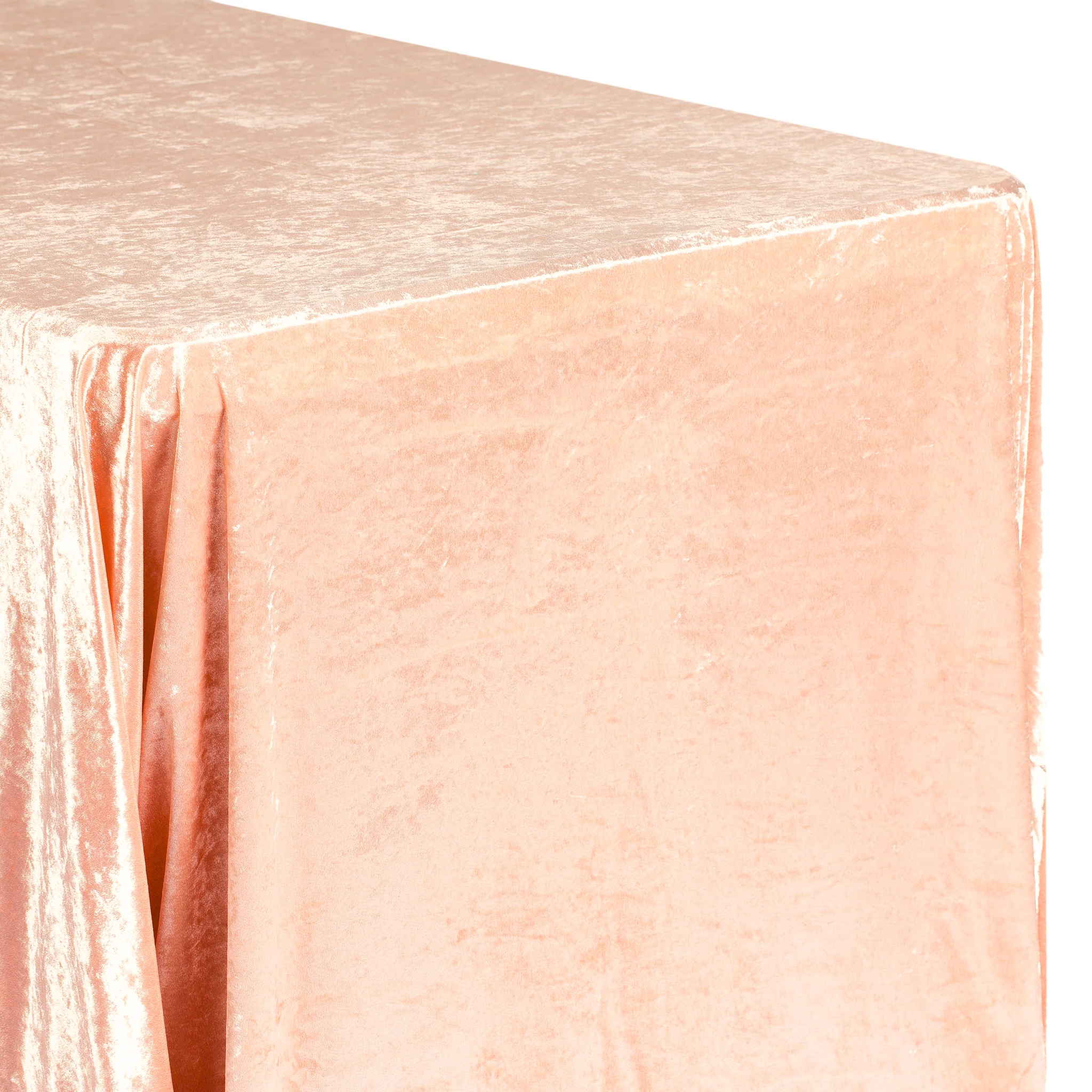 Velvet 90"x156" Rectangular Tablecloth - Peach - Image 3