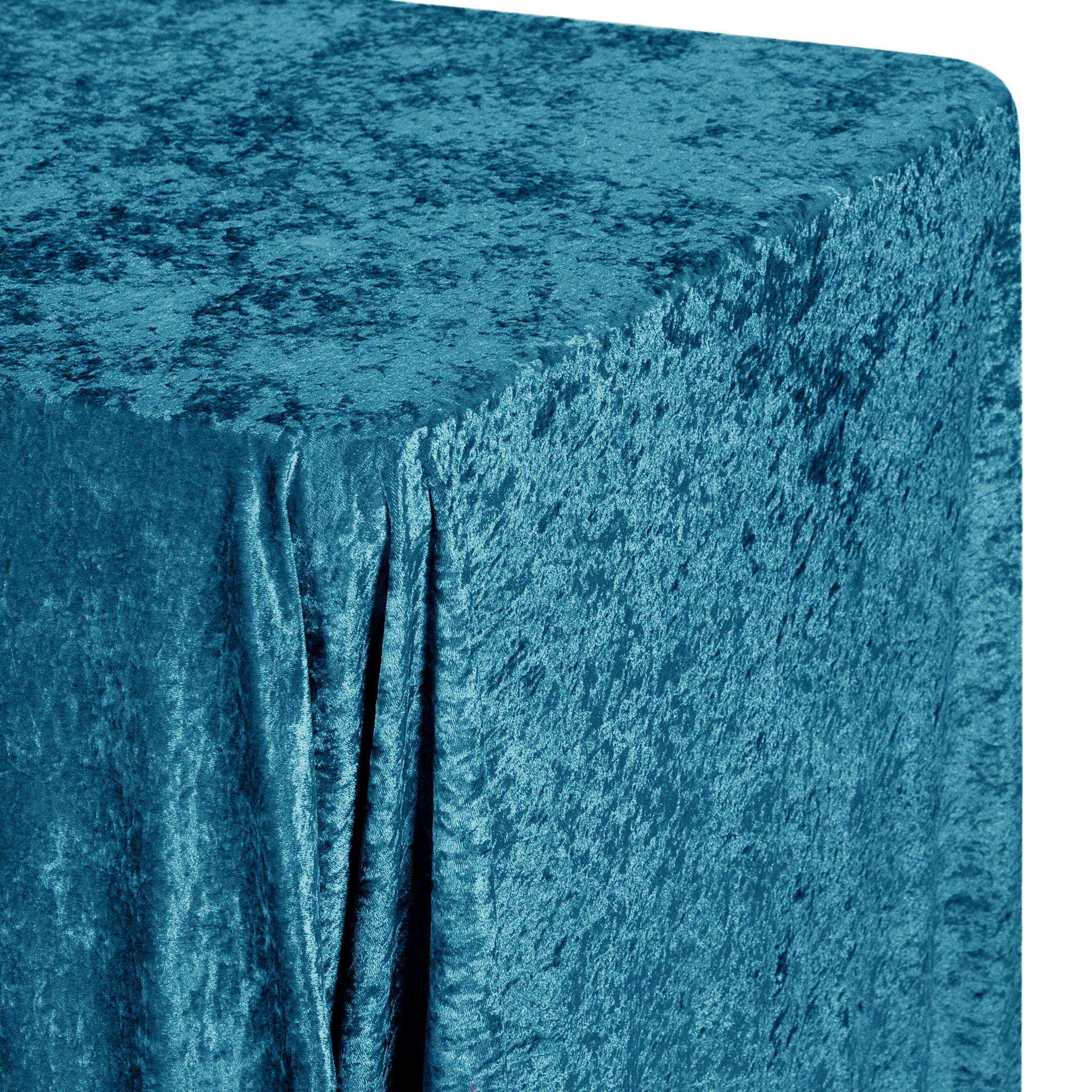 Velvet 90"x156" Rectangular Tablecloth - Peacock Teal - Image 2
