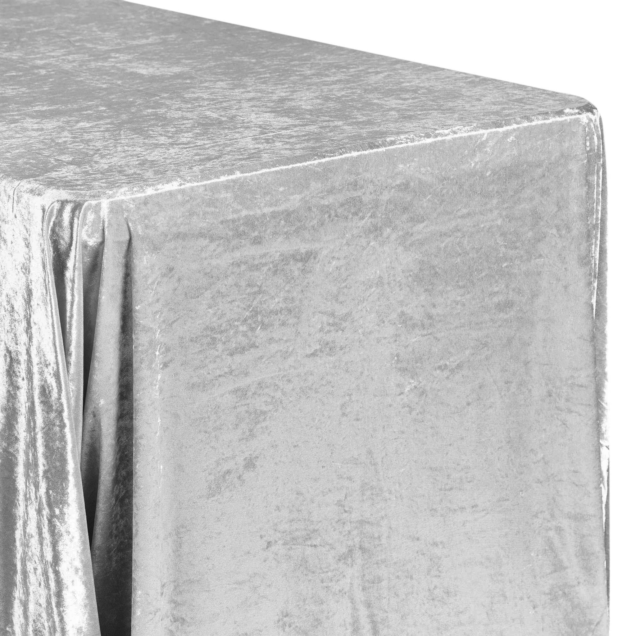 Velvet 90"x156" Rectangular Tablecloth - Silver - Image 5