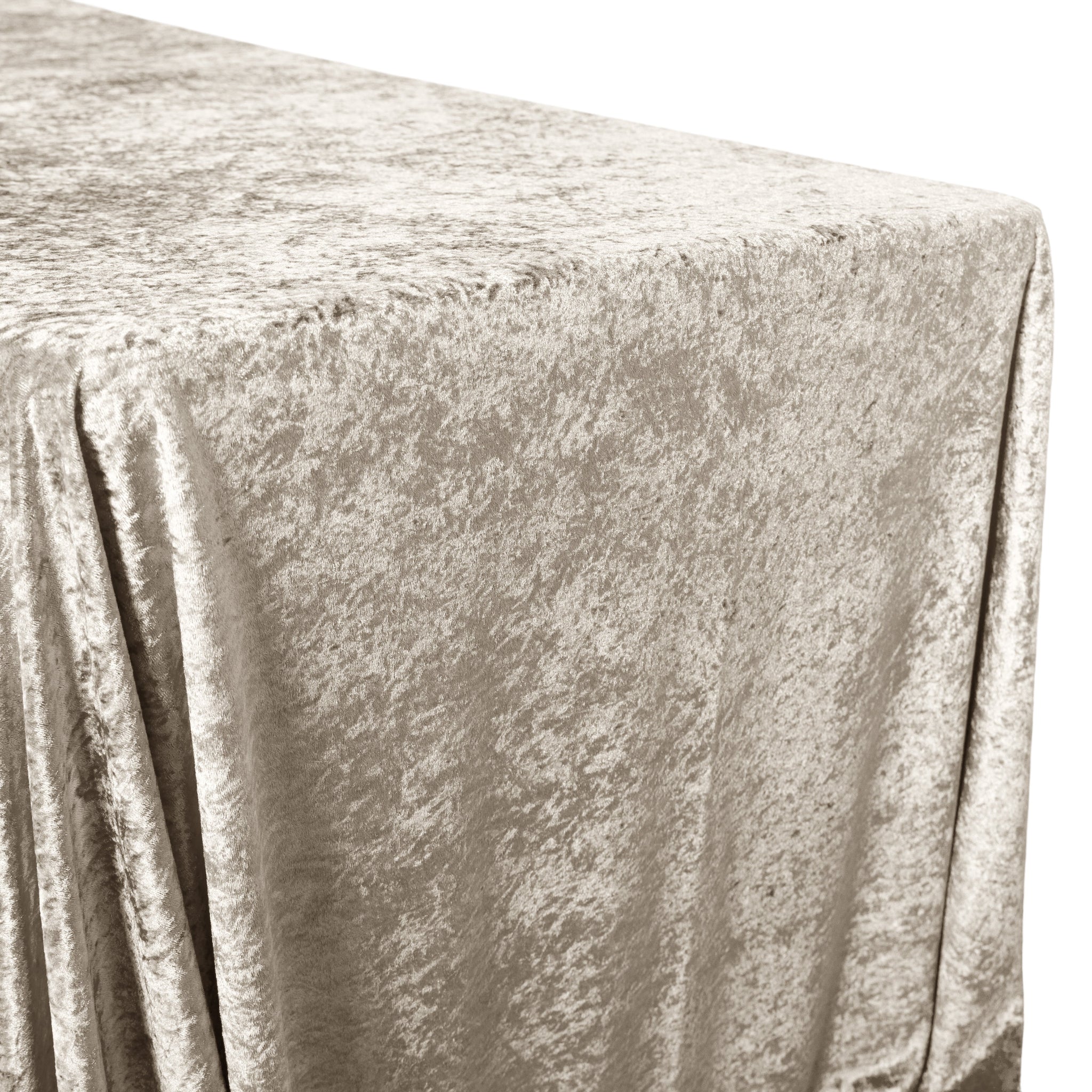 Velvet 90"x156" Rectangular Tablecloth - Taupe - Image 3