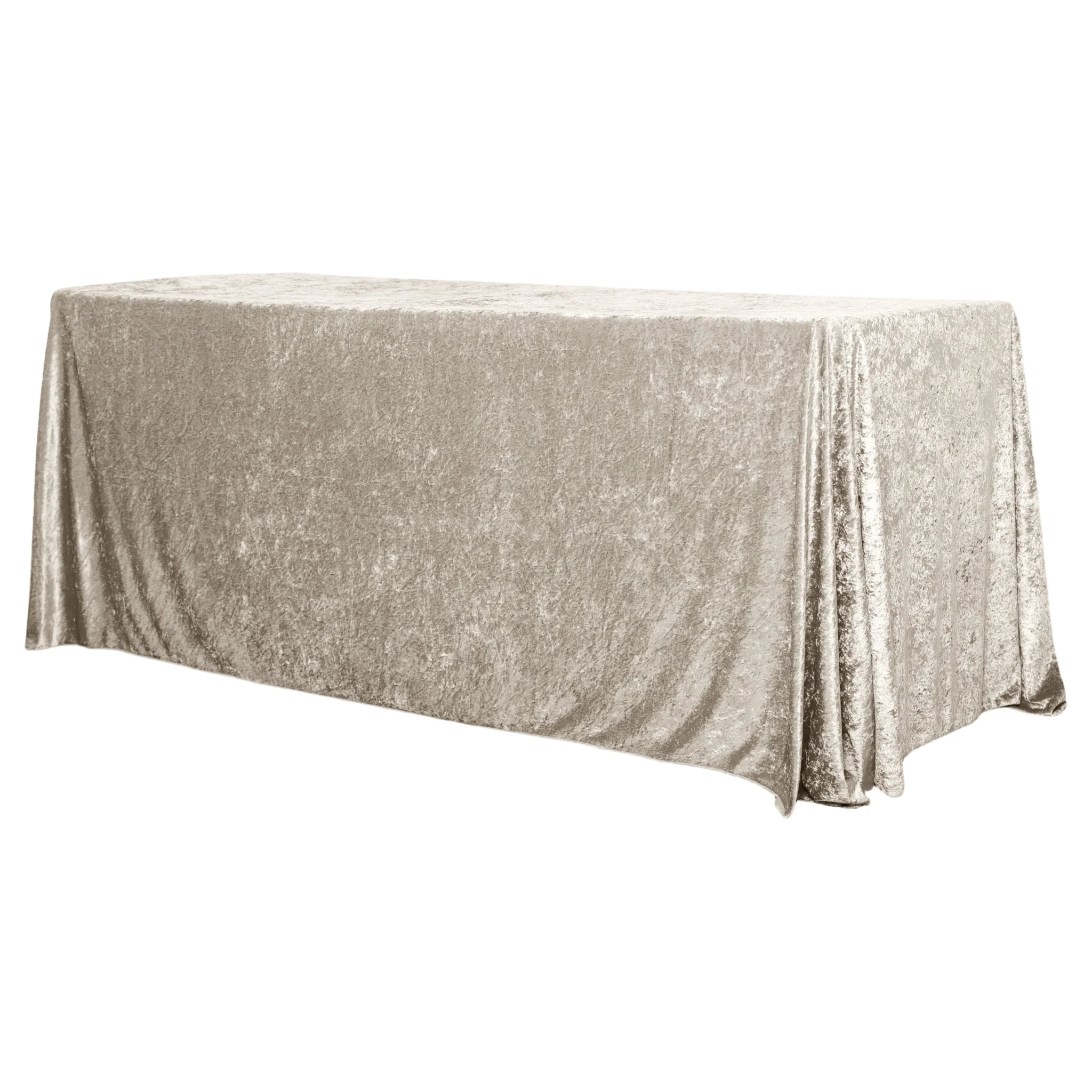 Velvet 90"x156" Rectangular Tablecloth - Taupe - Image 6