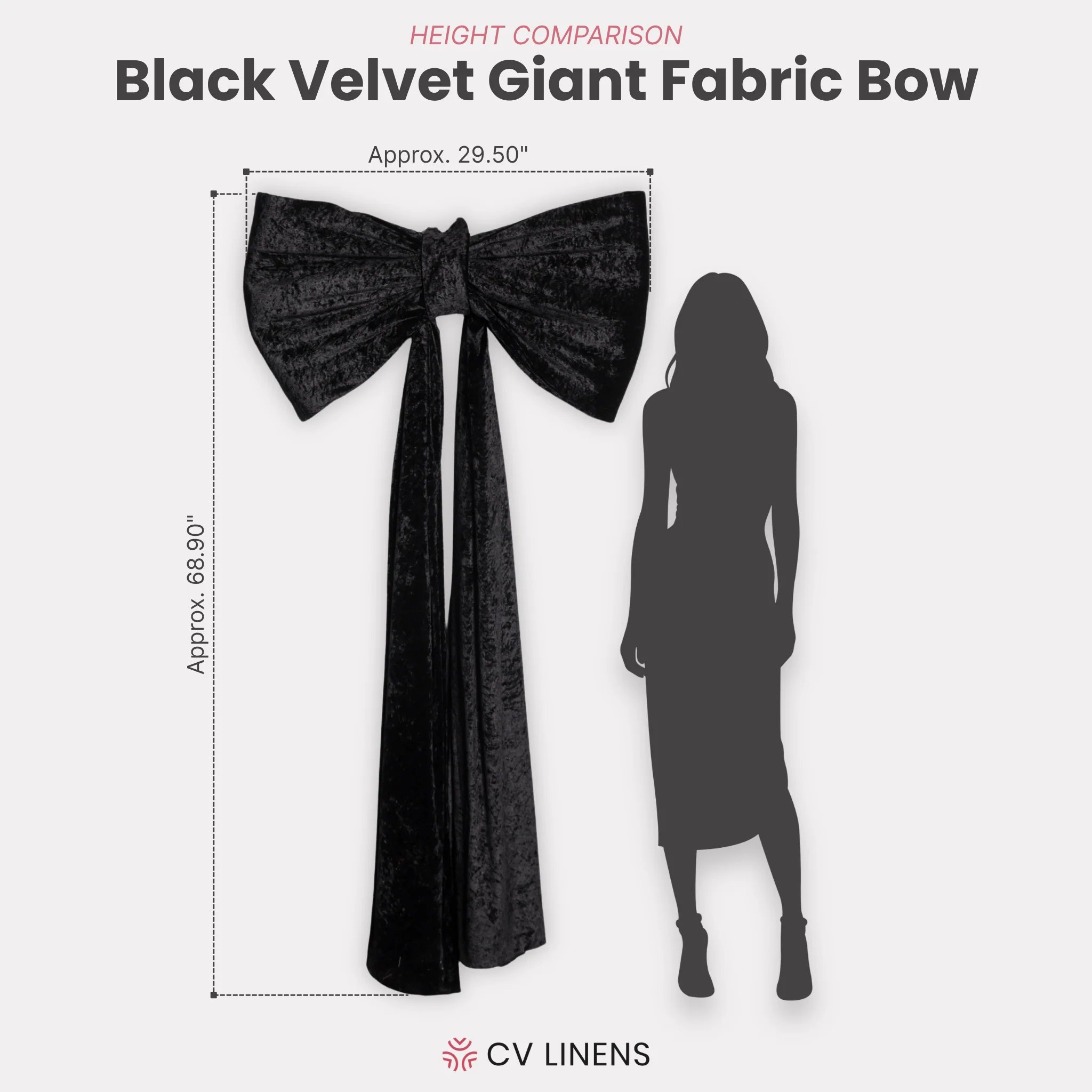 Velvet Giant Fabric Bow for Backdrop - Black - Image 2