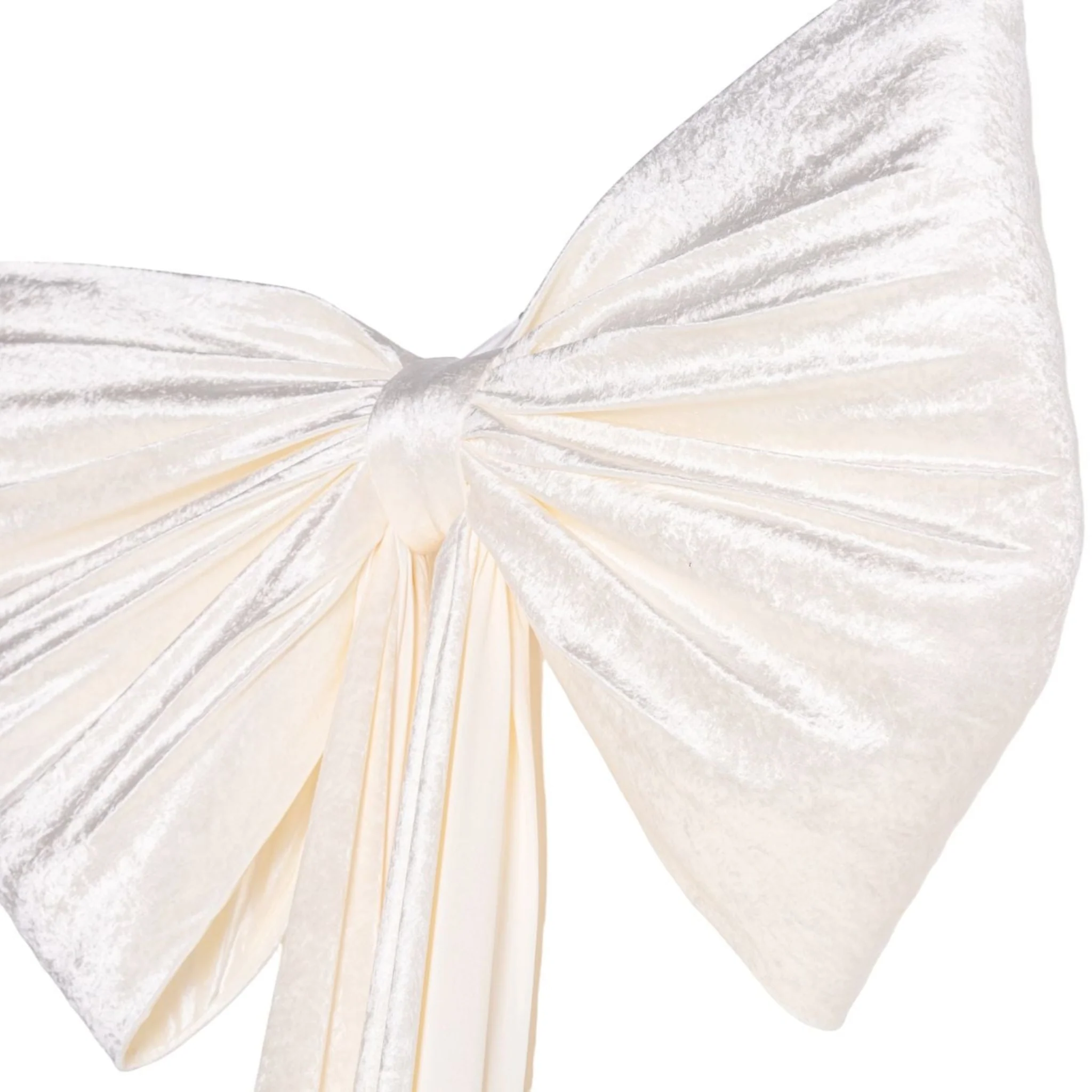 XL Velvet Giant Fabric Bow for Backdrop - Ivory - Image 4