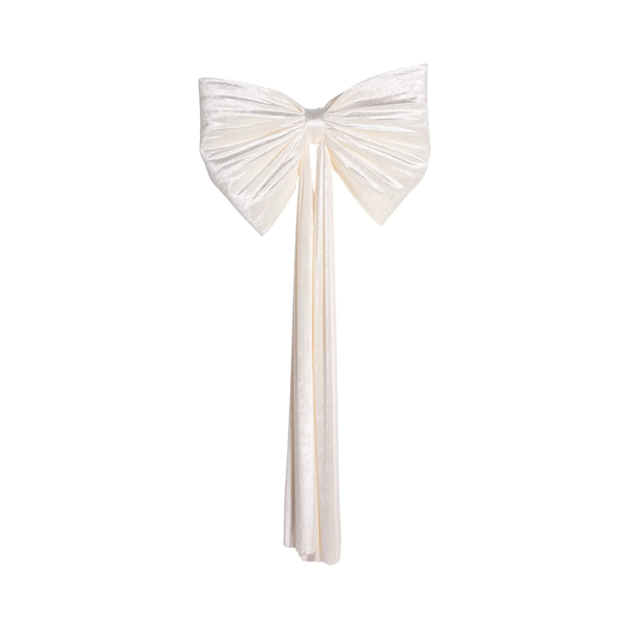 XL Velvet Giant Fabric Bow for Backdrop - Ivory - Image 6