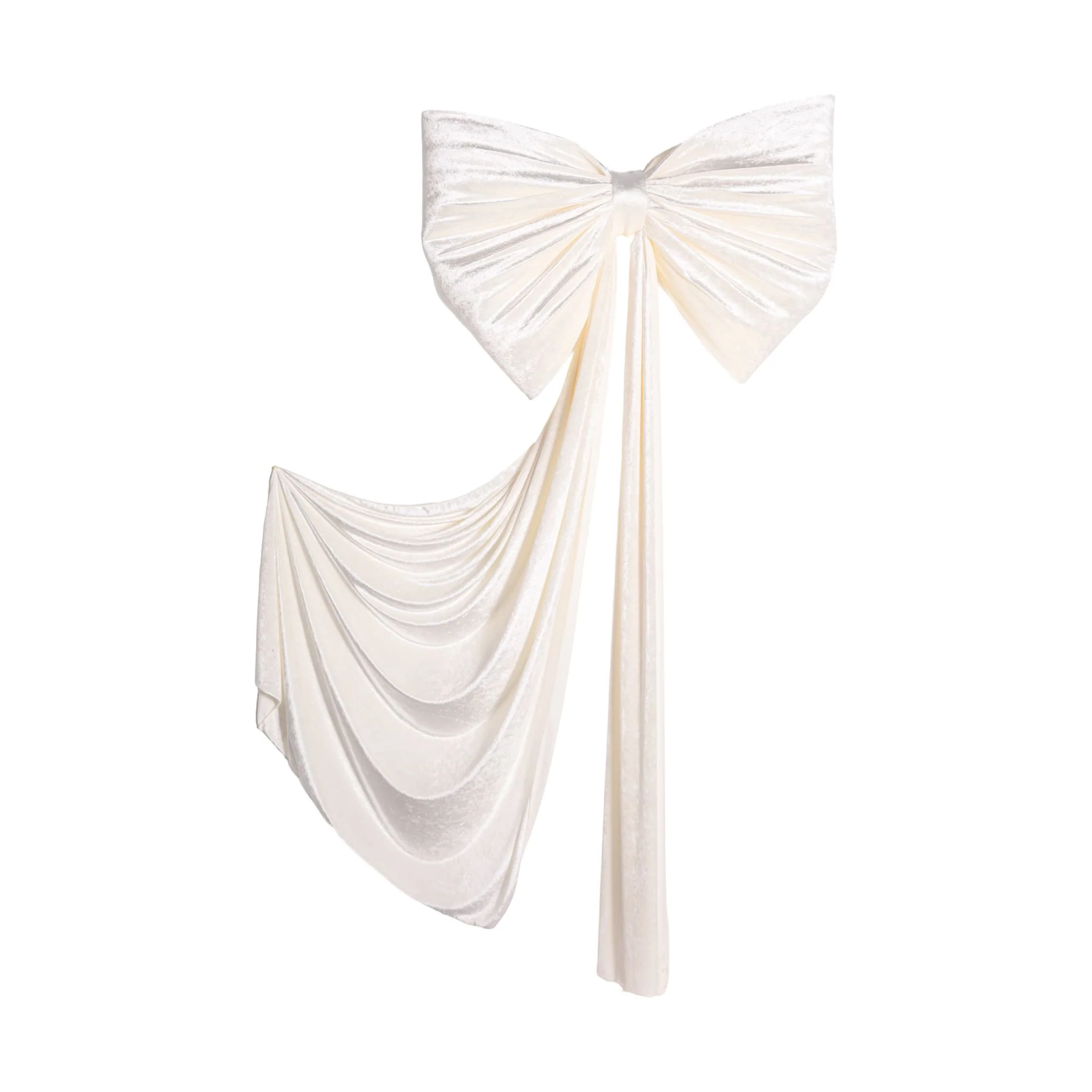 XL Velvet Giant Fabric Bow for Backdrop - Ivory - Image 7