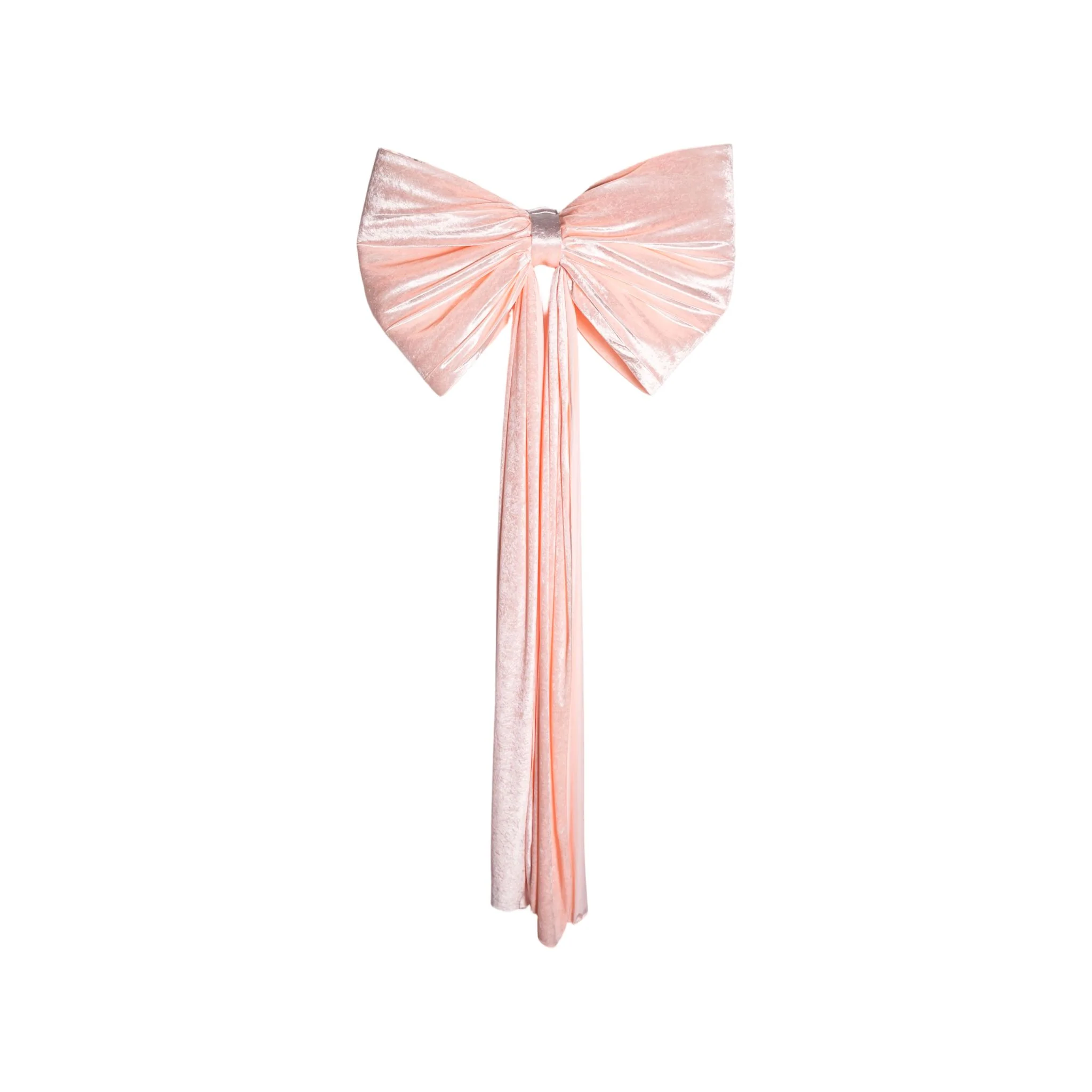 XL Velvet Giant Fabric Bow for Backdrop - Pastel Pink - Image 6