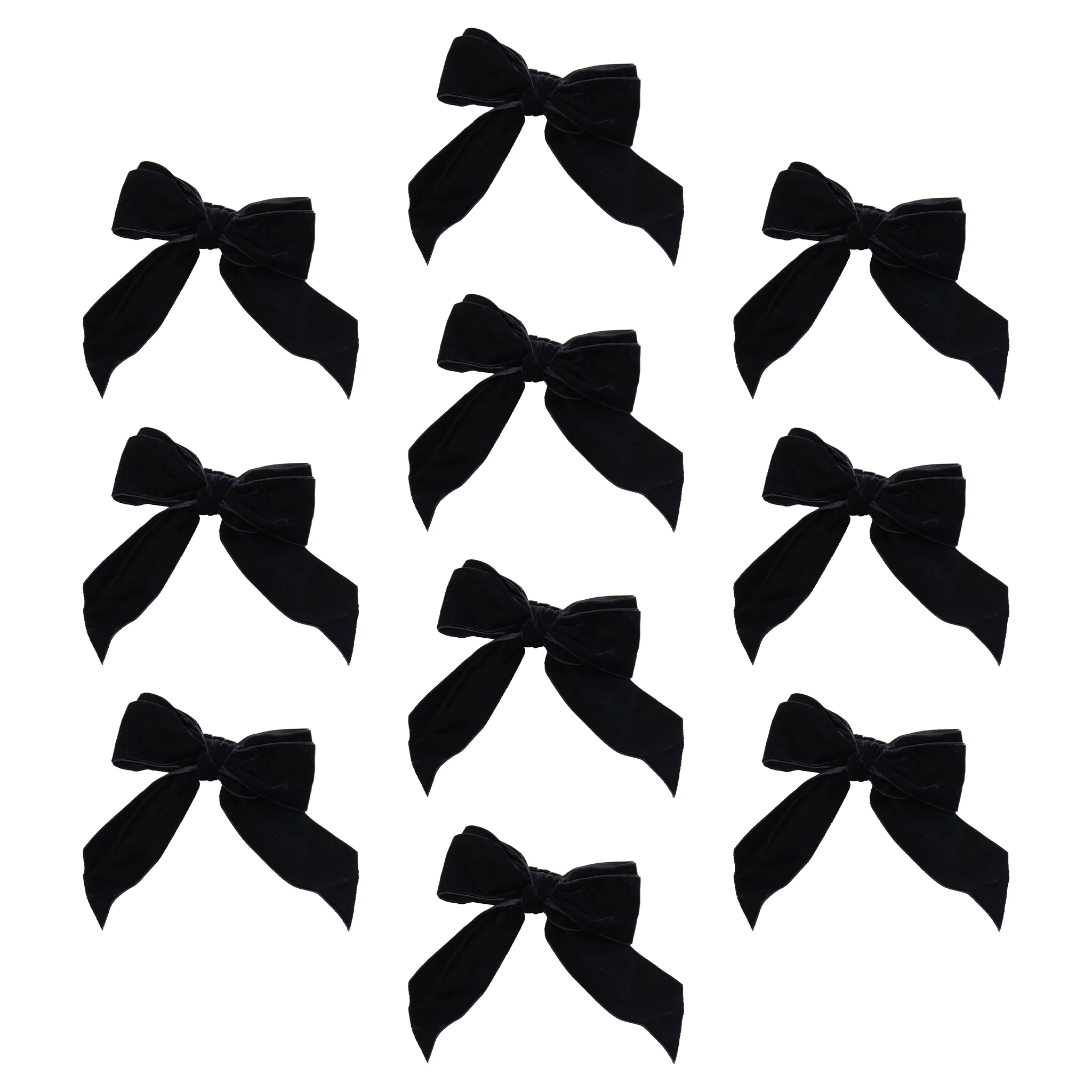 10 pc/pk Velvet Bow-Tie Napkin Ring - Black - Image 3