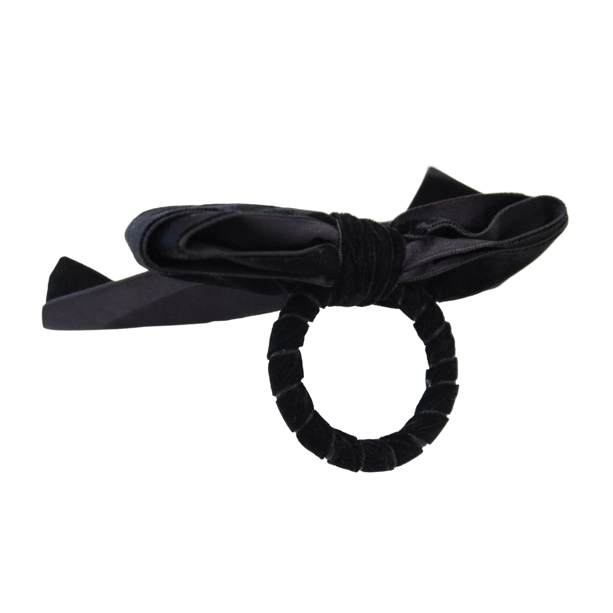 10 pc/pk Velvet Bow-Tie Napkin Ring - Black - Image 7