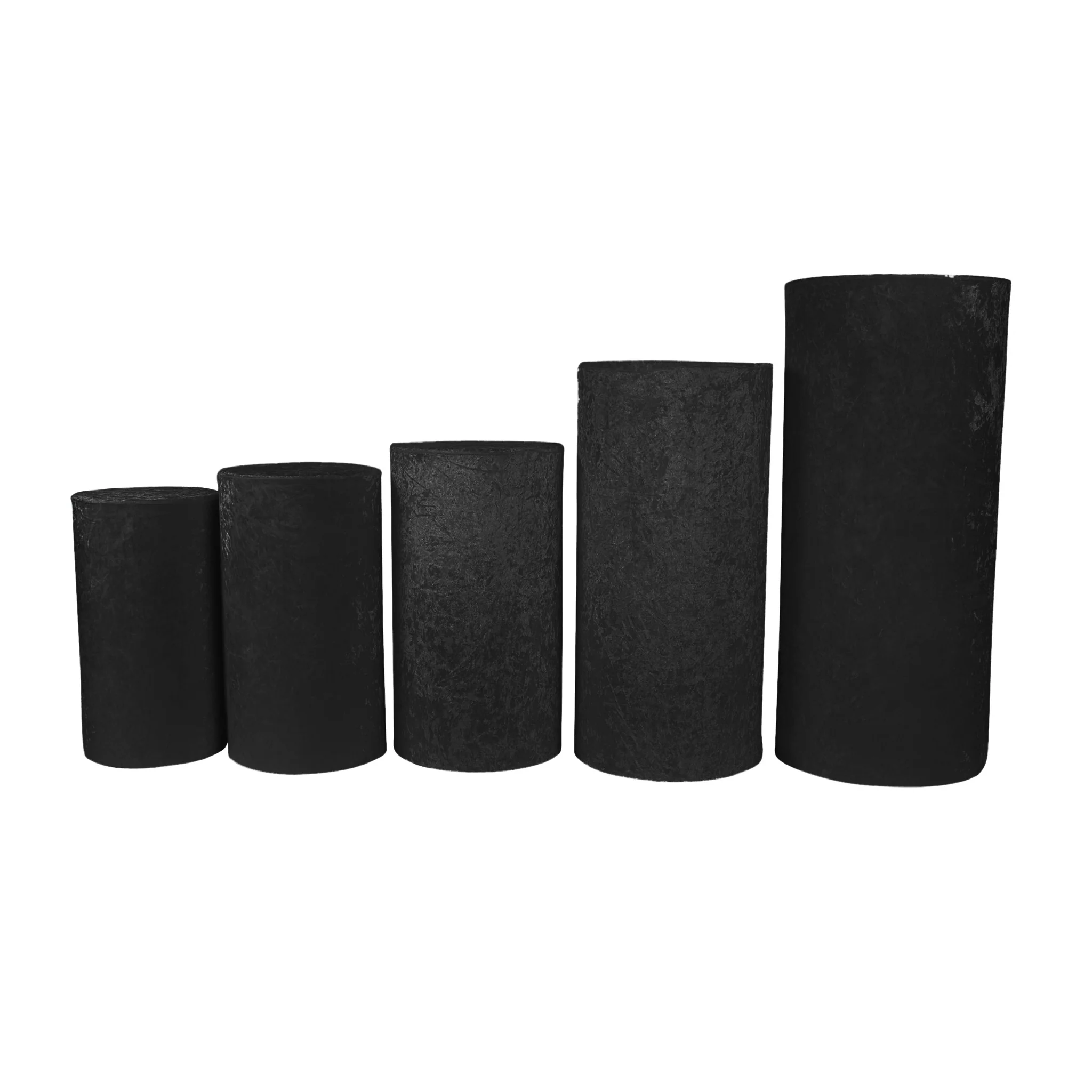 Velvet Covers for Metal Cylinder Pedestal Stands 5 pcs/set - Black - Image 2