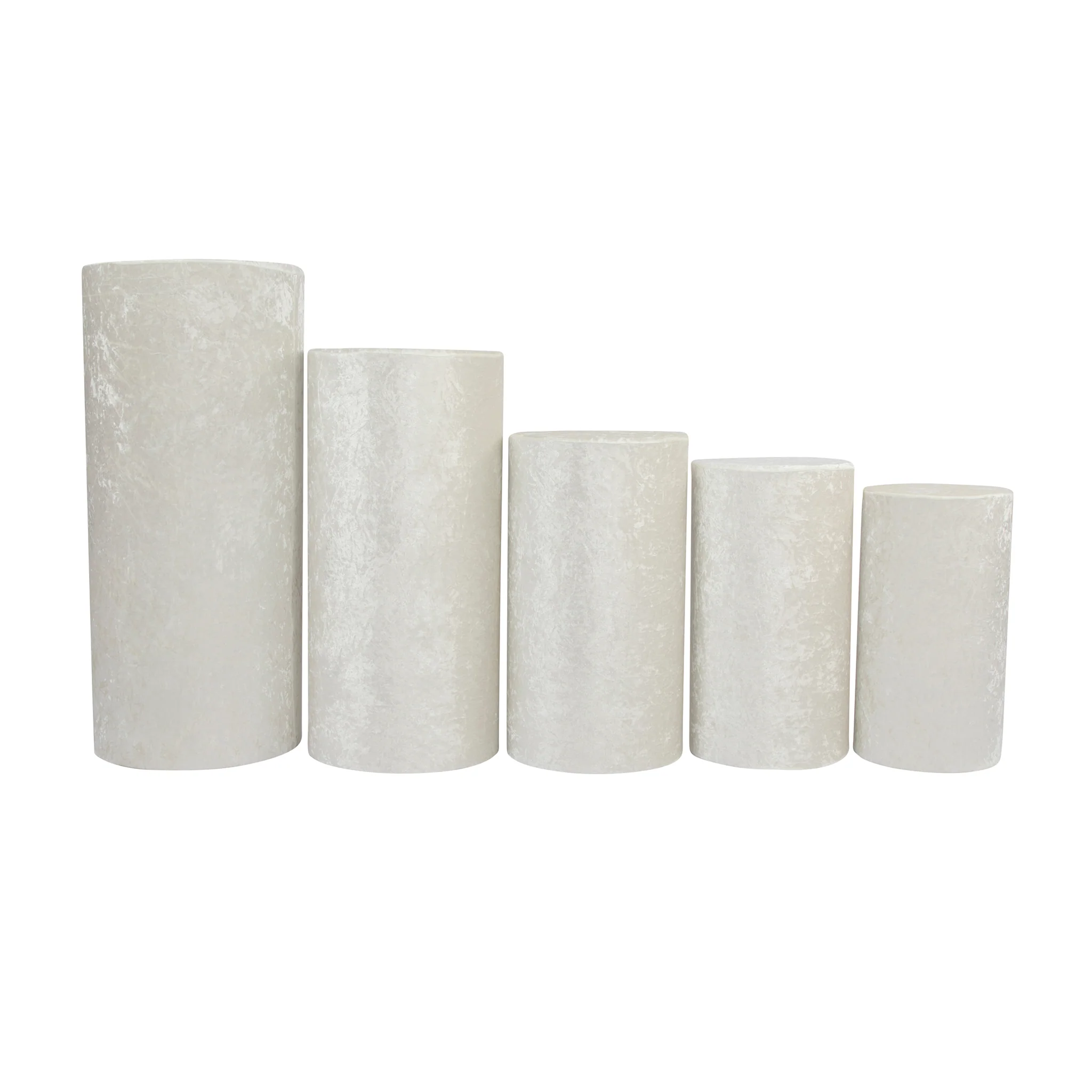 Velvet Covers for Metal Cylinder Pedestal Stands 5 pcs/set - Ivory - Image 2