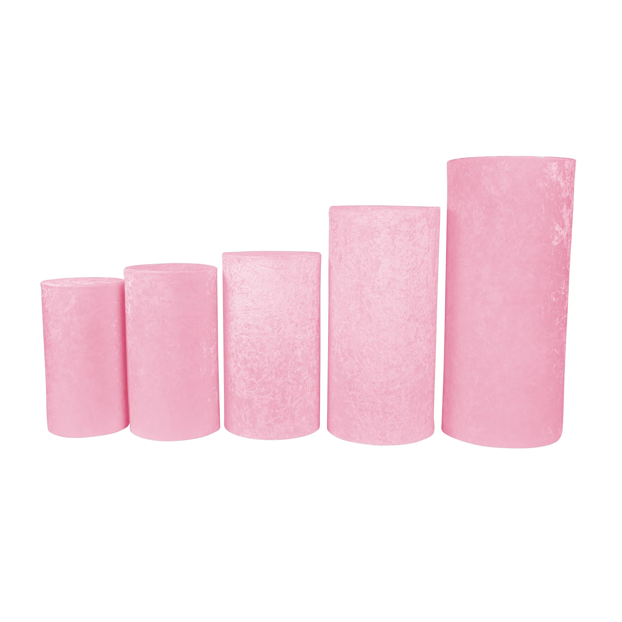 Velvet Covers for Metal Cylinder Pedestal Stands 5 pcs/set - Pink - Image 2
